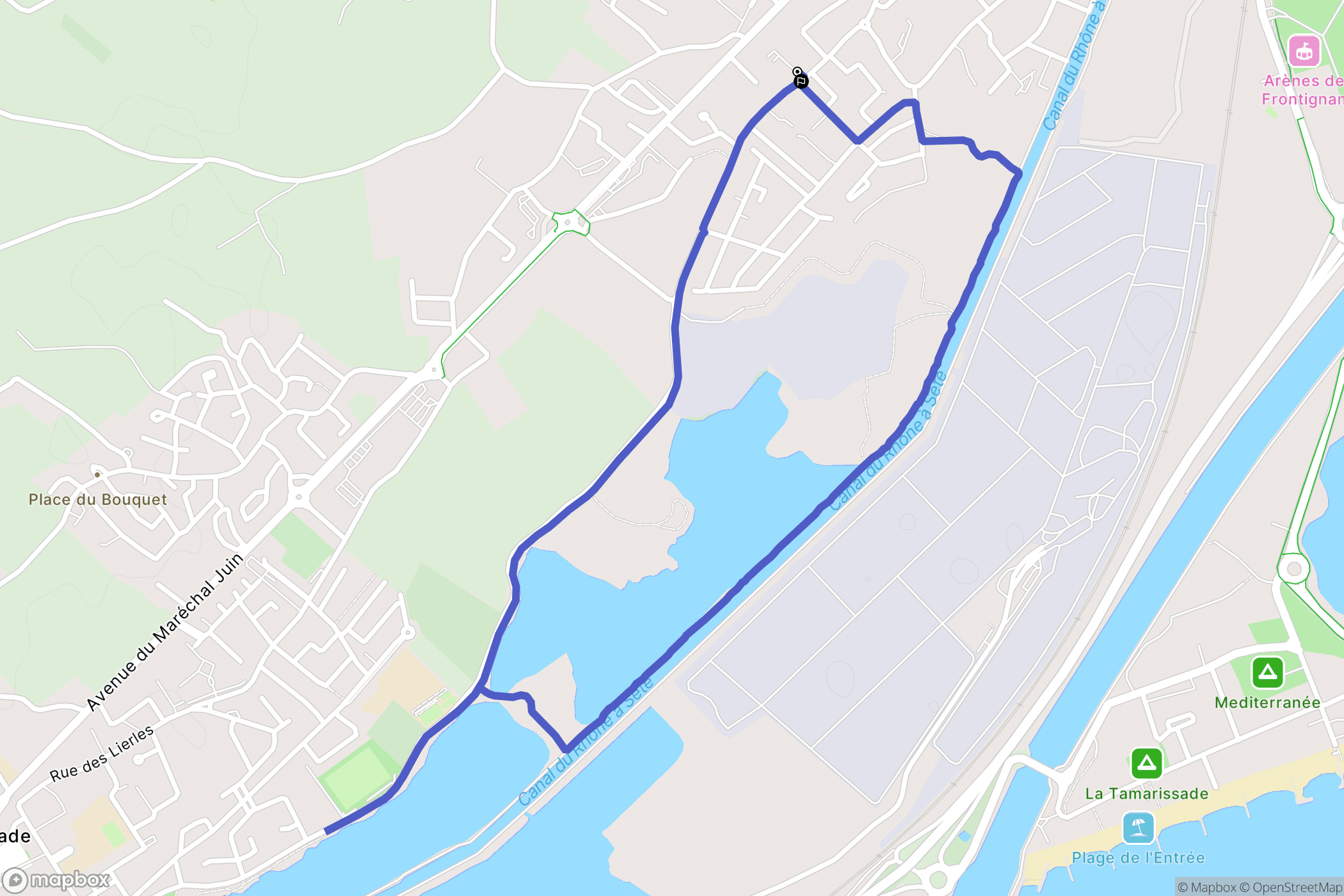 Frontignan : carte du parcours de randonnée - France