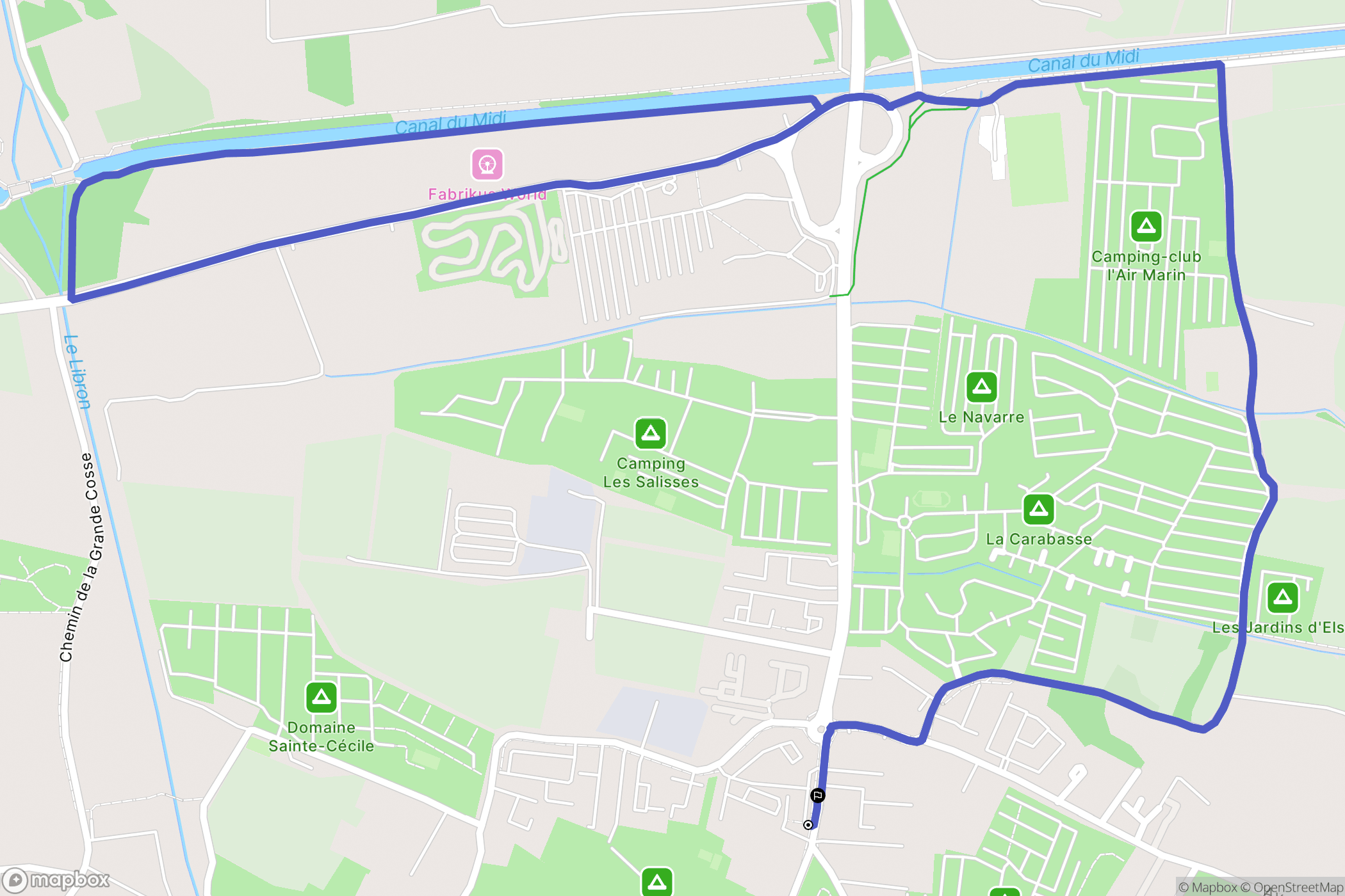 Vias : carte du parcours de randonnée - France