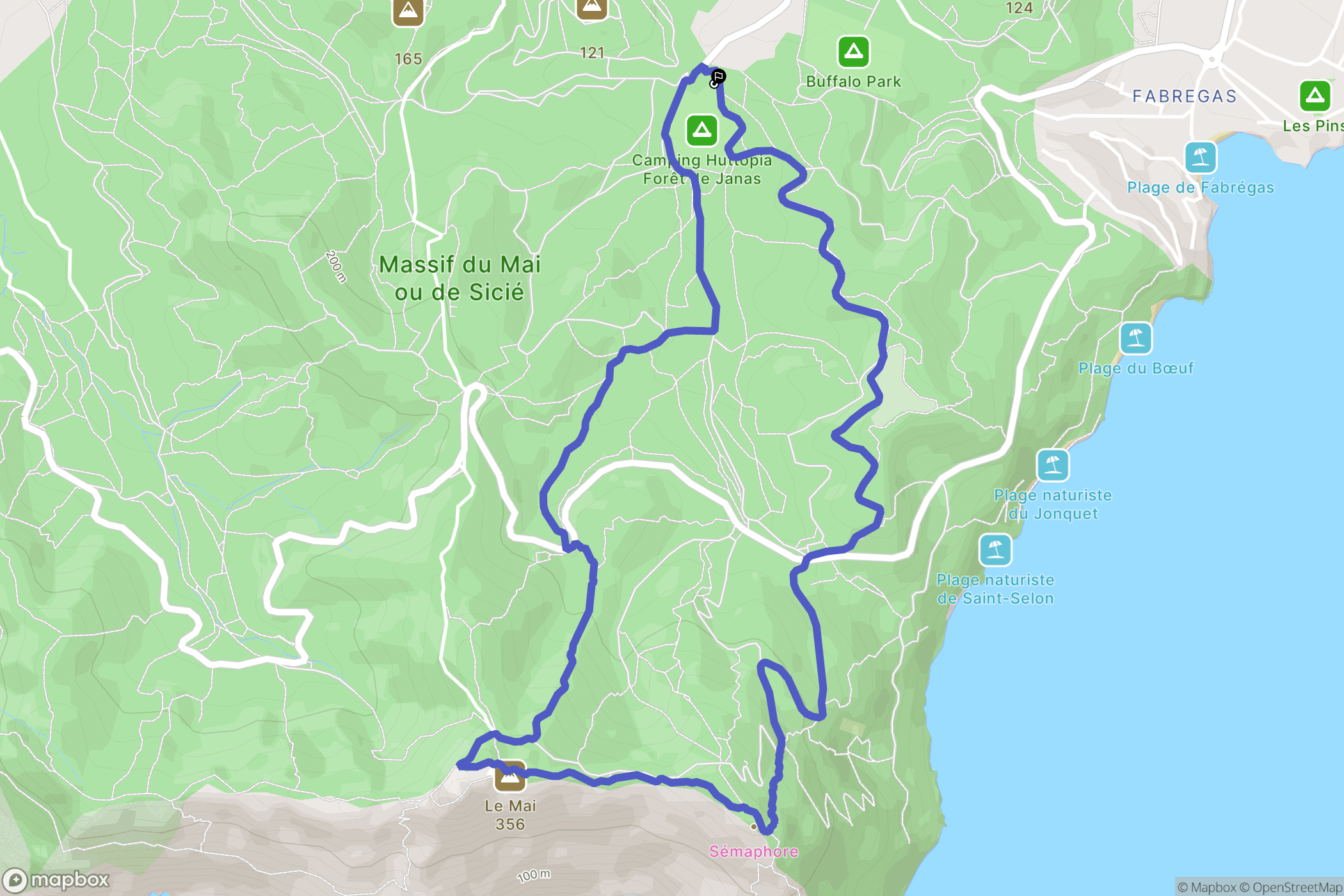 La Seyne-sur-Mer : carte du parcours de randonnée - France