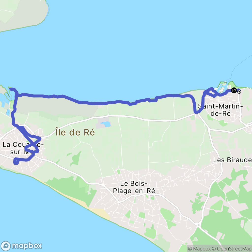 saint martin de Ré : carte du parcours de randonnée - France
