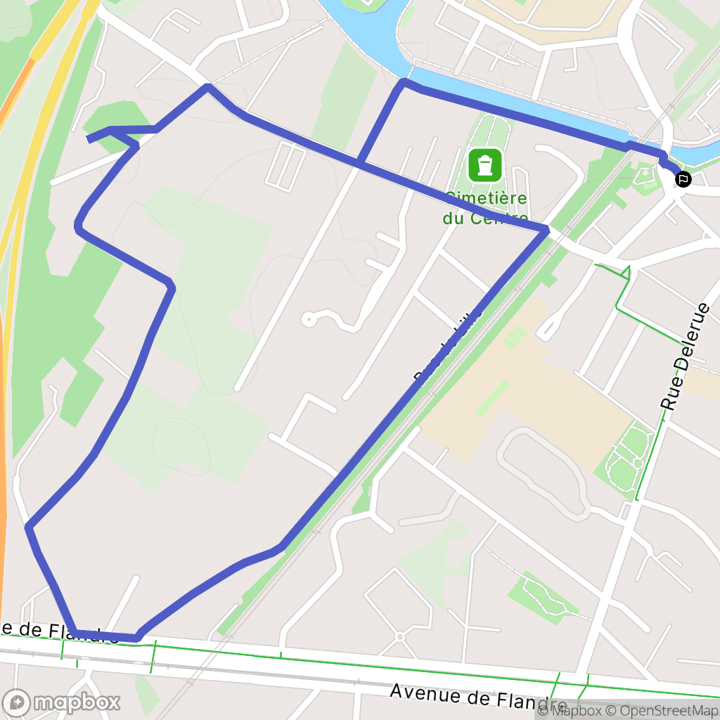Wasquehal : carte du parcours de randonnée - France