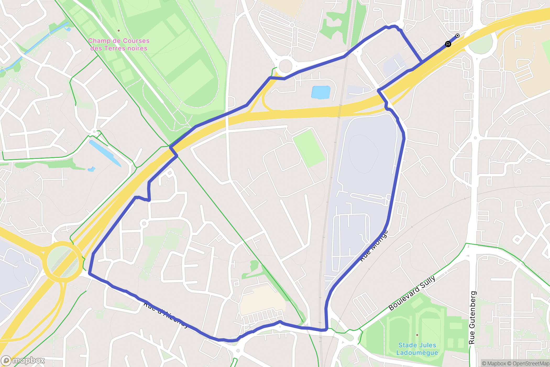La Roche-sur-Yon : carte du parcours de randonnée - France