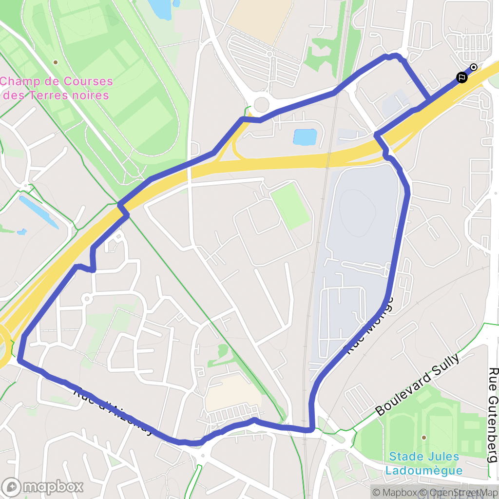 La Roche-sur-Yon : carte du parcours de randonnée - France
