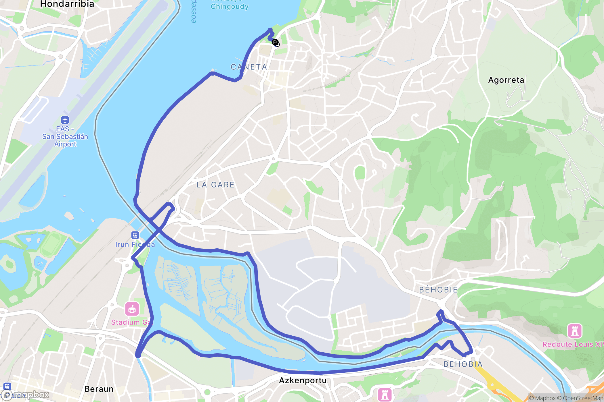 Hendaye : carte du parcours de randonnée - France