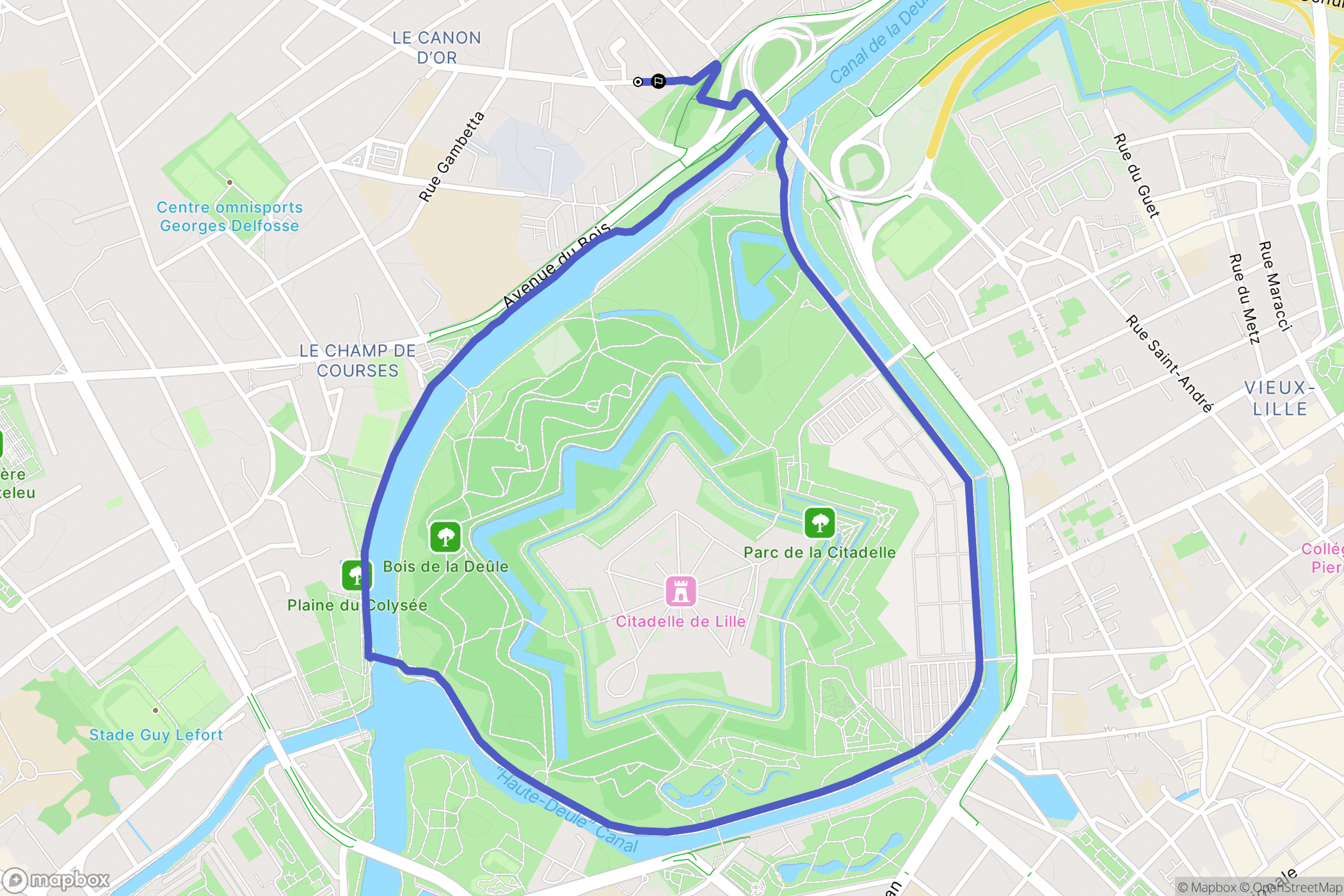 Lille : carte du parcours de randonnée - France