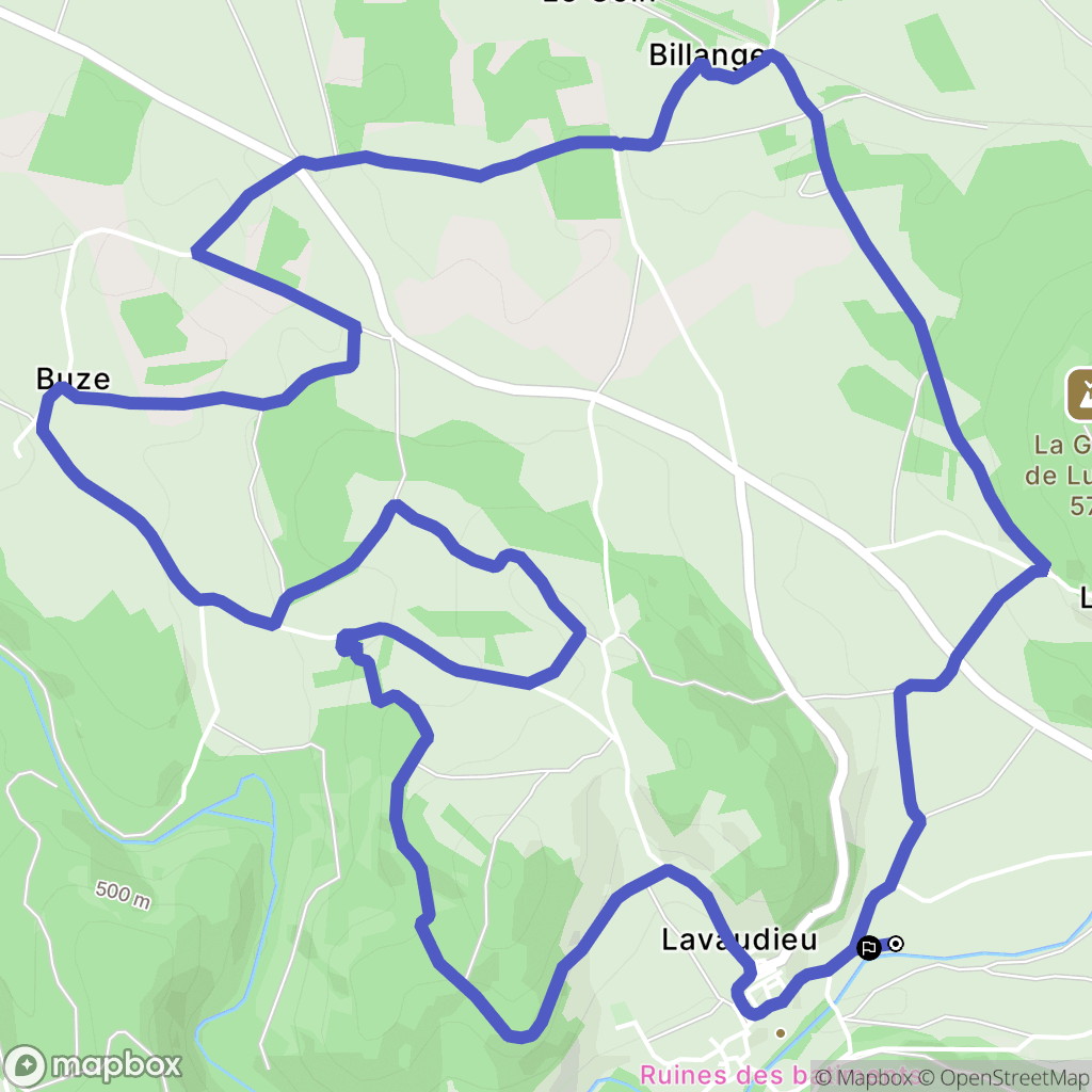 Lavaudieu : carte du parcours de randonnée - France