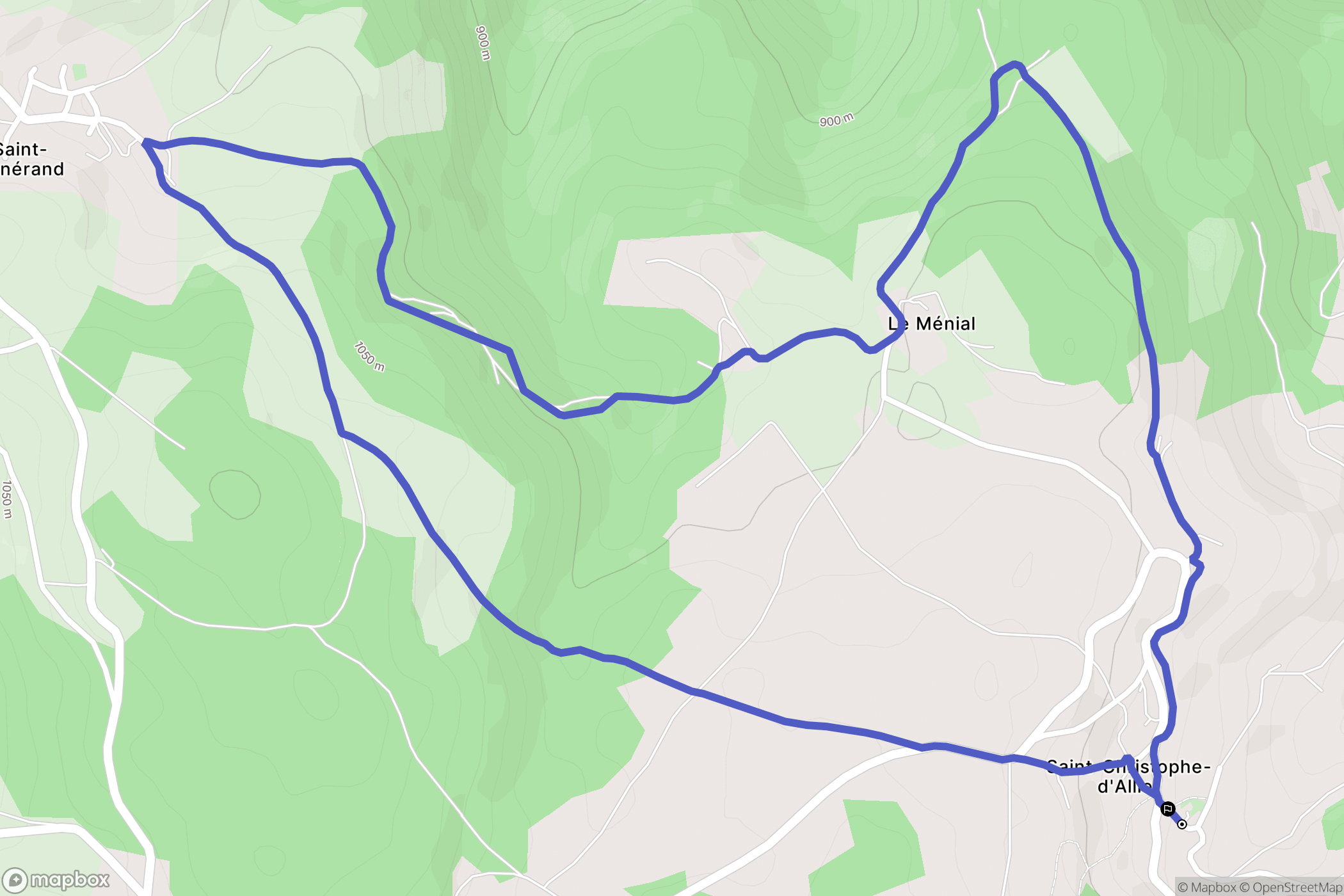 Saint-Christophe-d'Allier : carte du parcours de randonnée - France