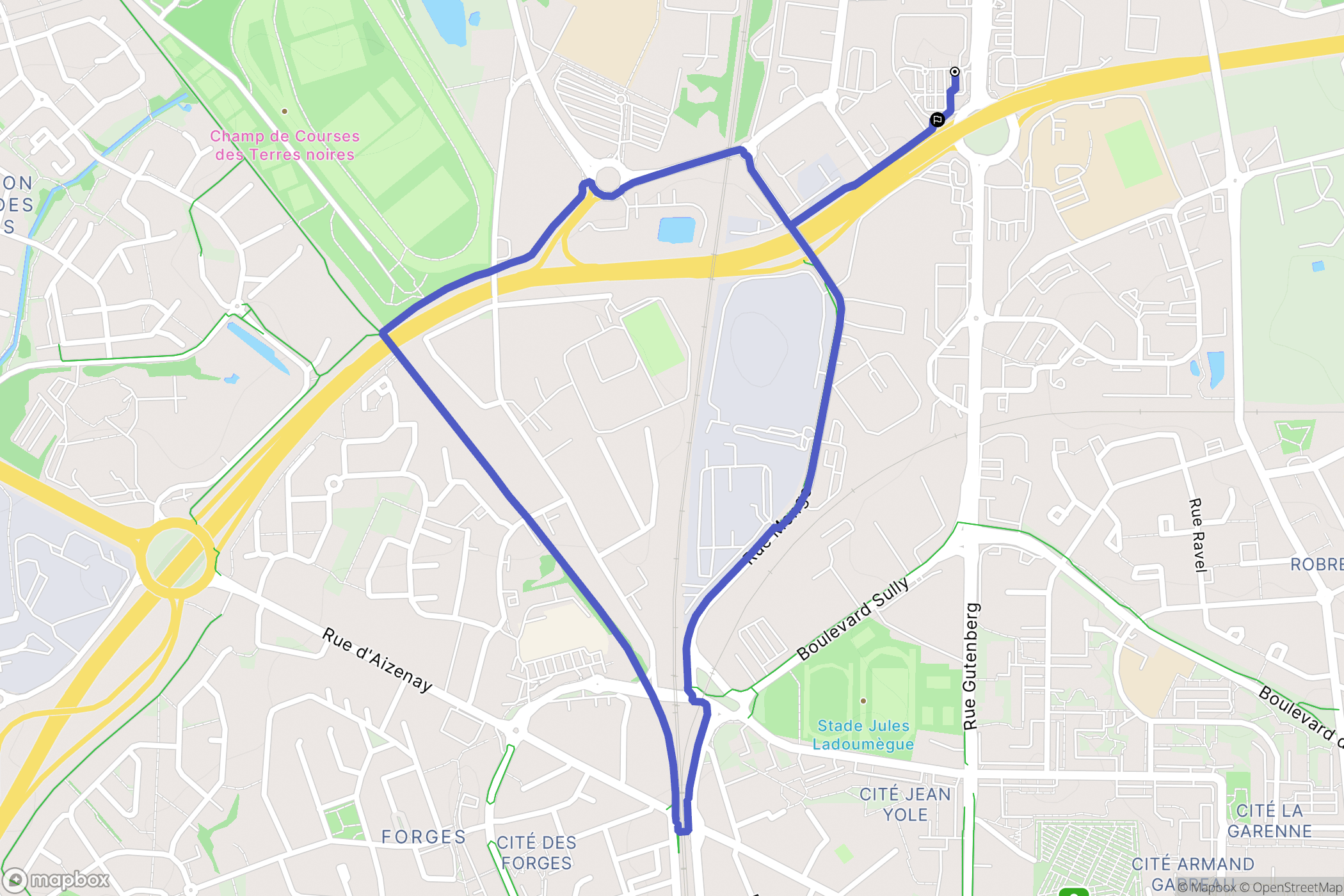 La-Roche-Sur-Yon : carte du parcours de randonnée - France