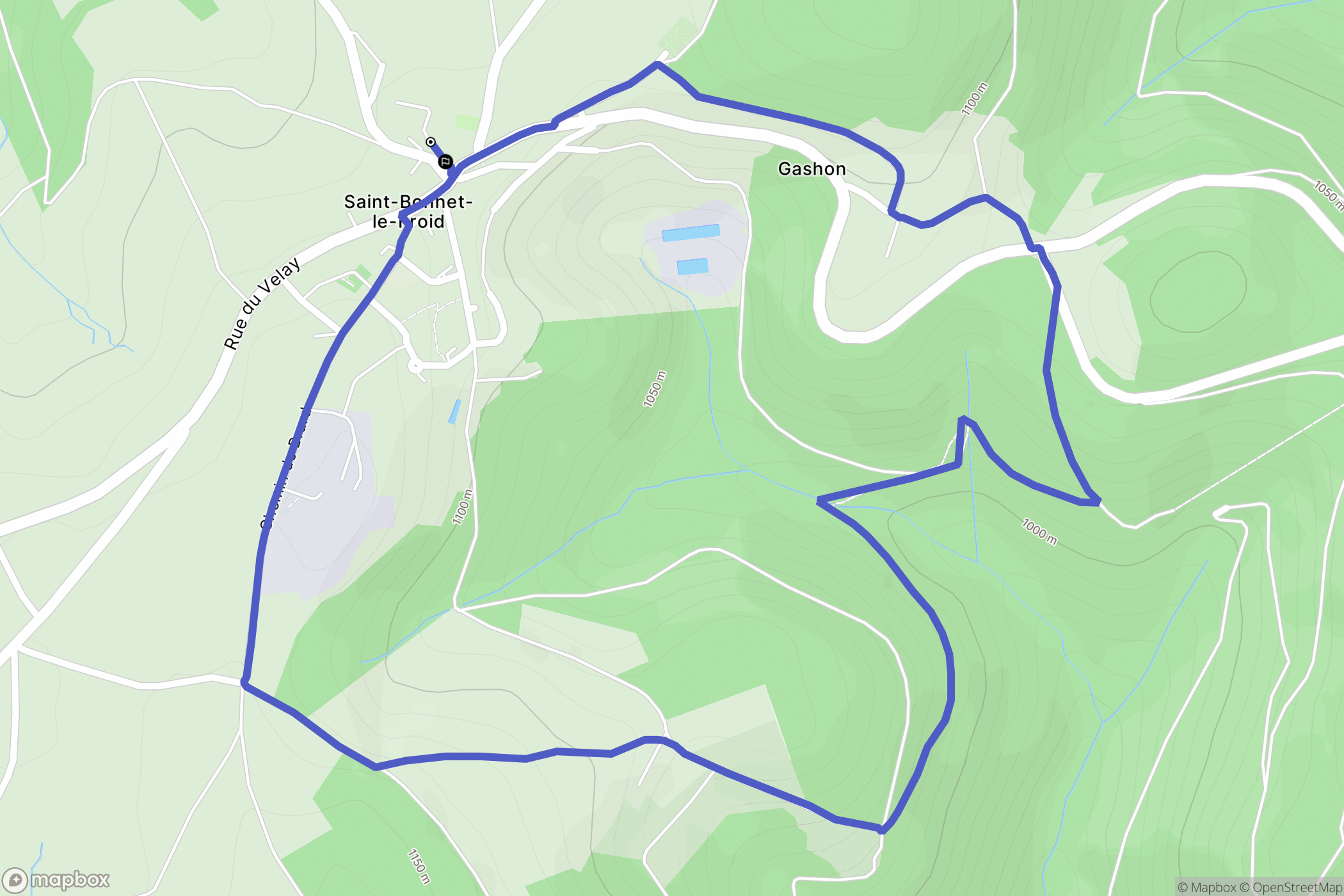 Saint-Bonnet-le-Froid : carte du parcours de randonnée - France