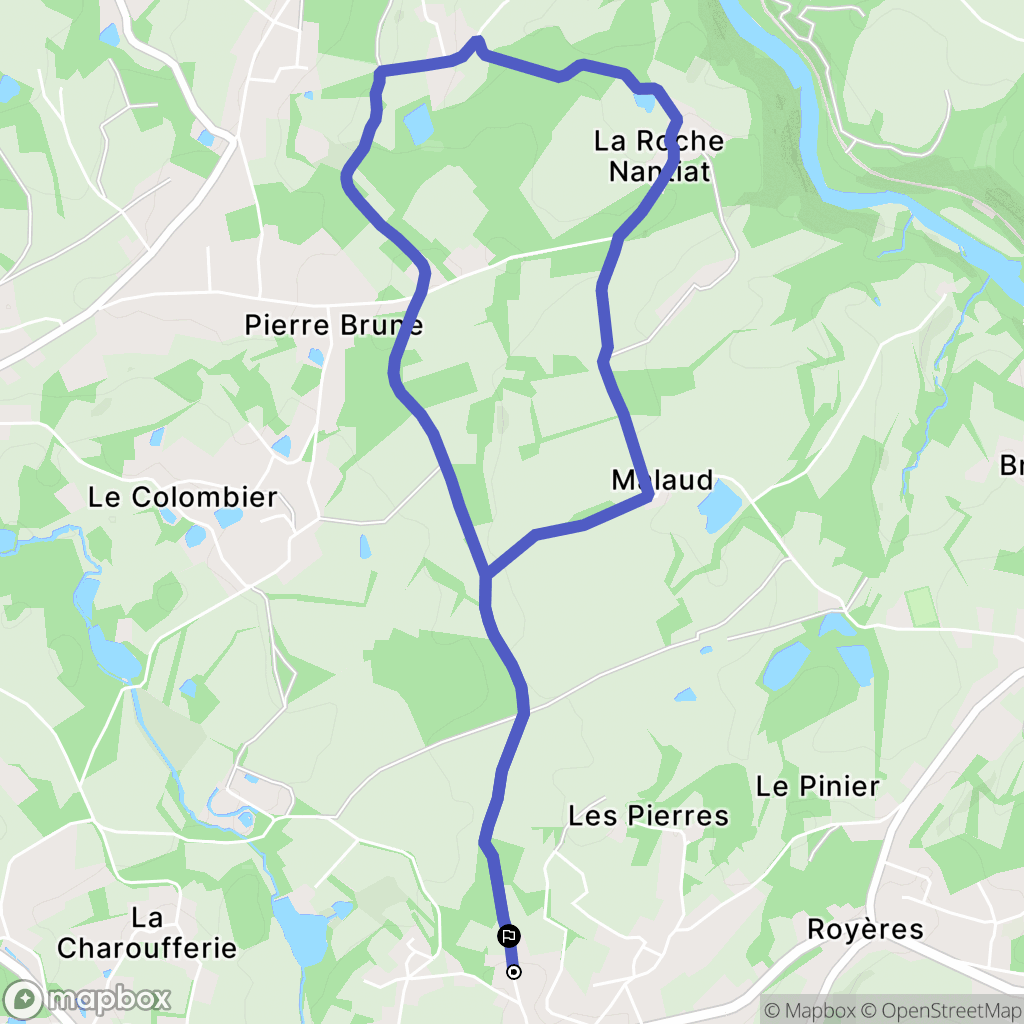 Saint-Just-le-Martel : carte du parcours de randonnée - France