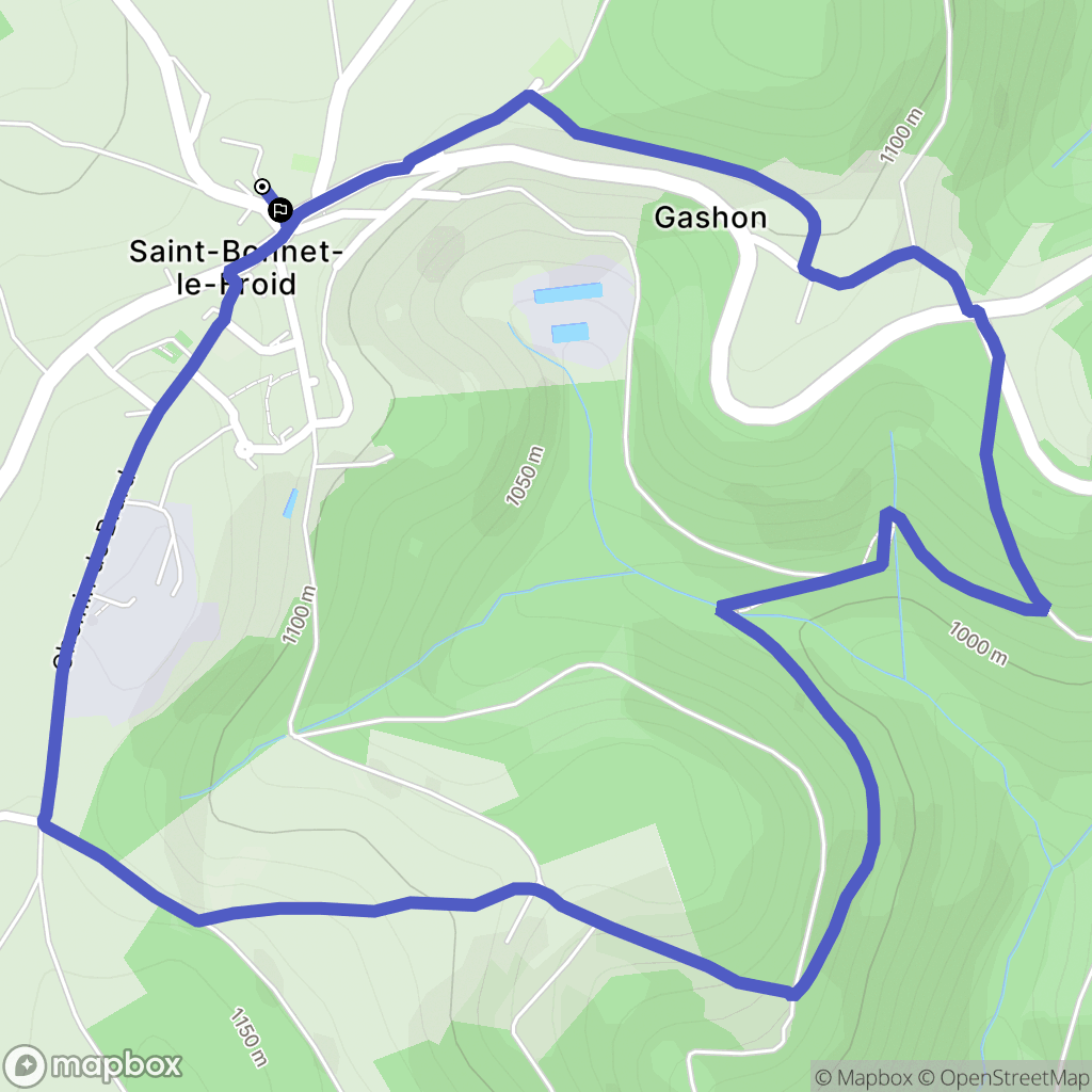 Saint-Bonnet-le-Froid : carte du parcours de randonnée - France