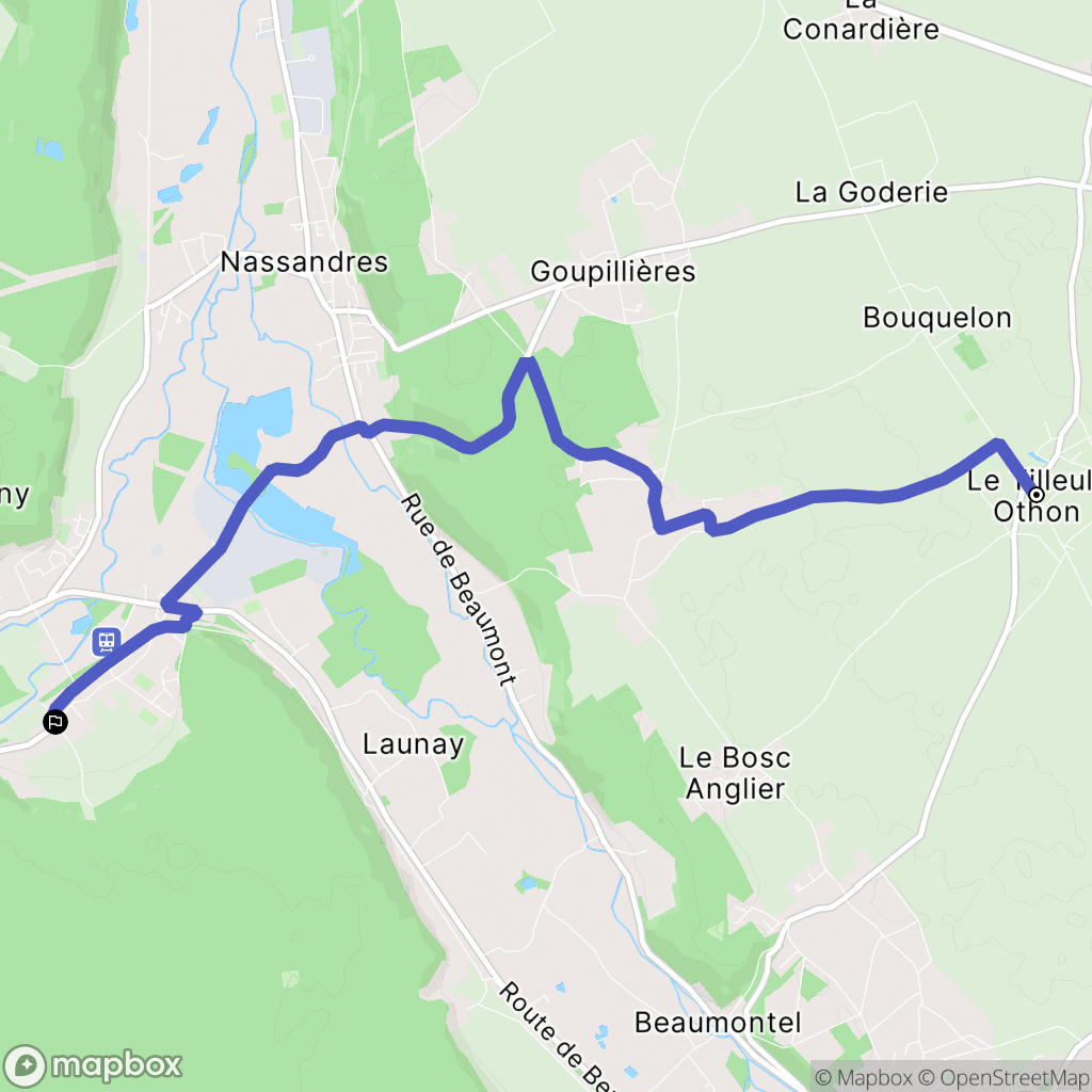 Goupil-Othon : carte du parcours de randonnée - France