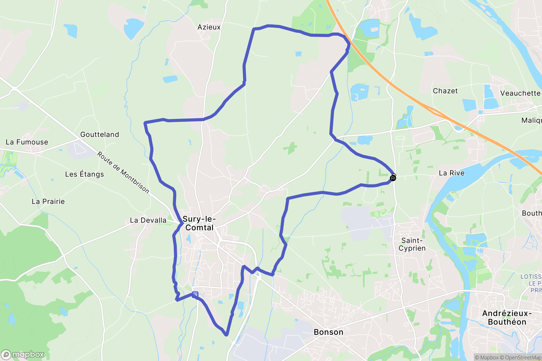 Saint-Cyprien : carte du parcours de randonnée - France