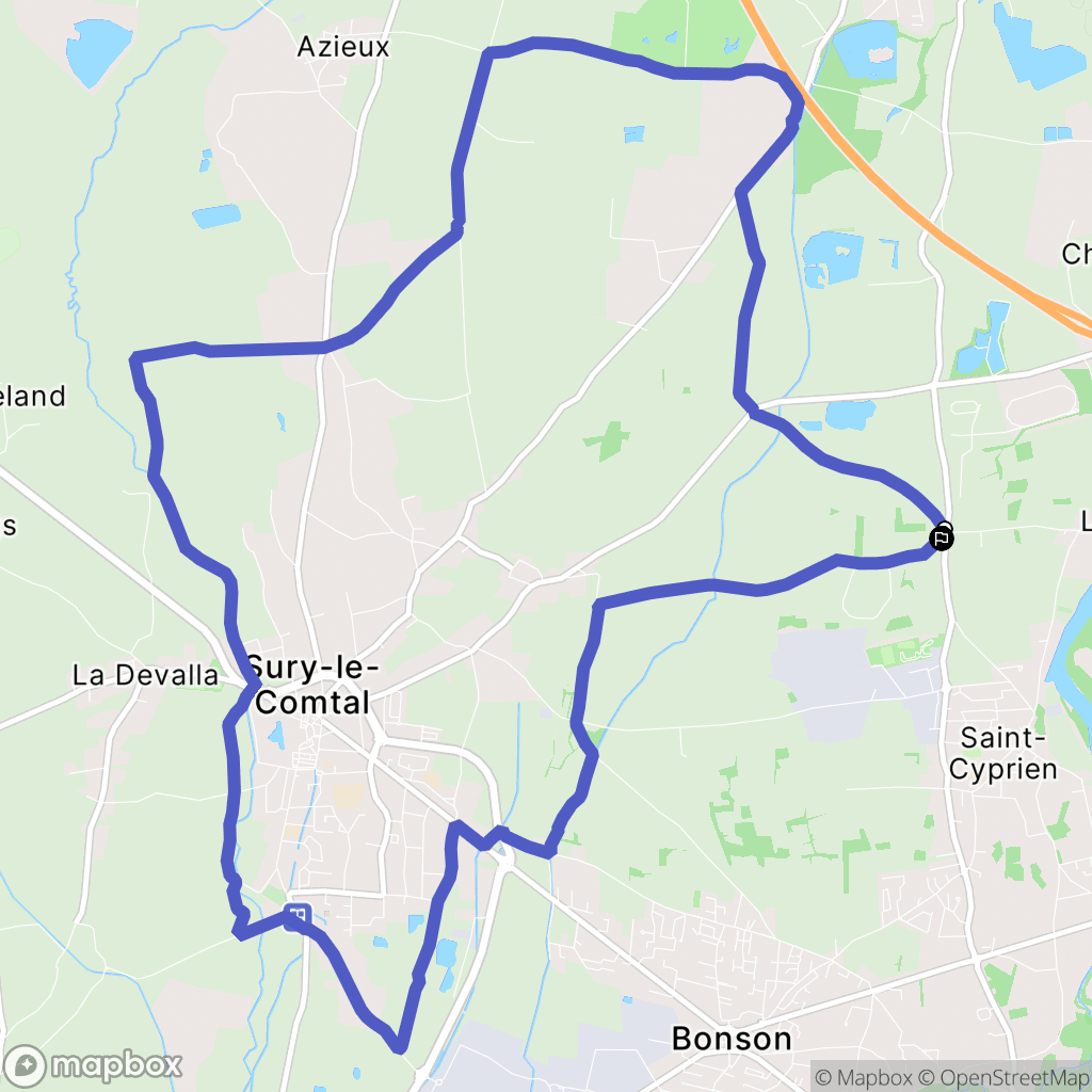 Saint-Cyprien : carte du parcours de randonnée - France