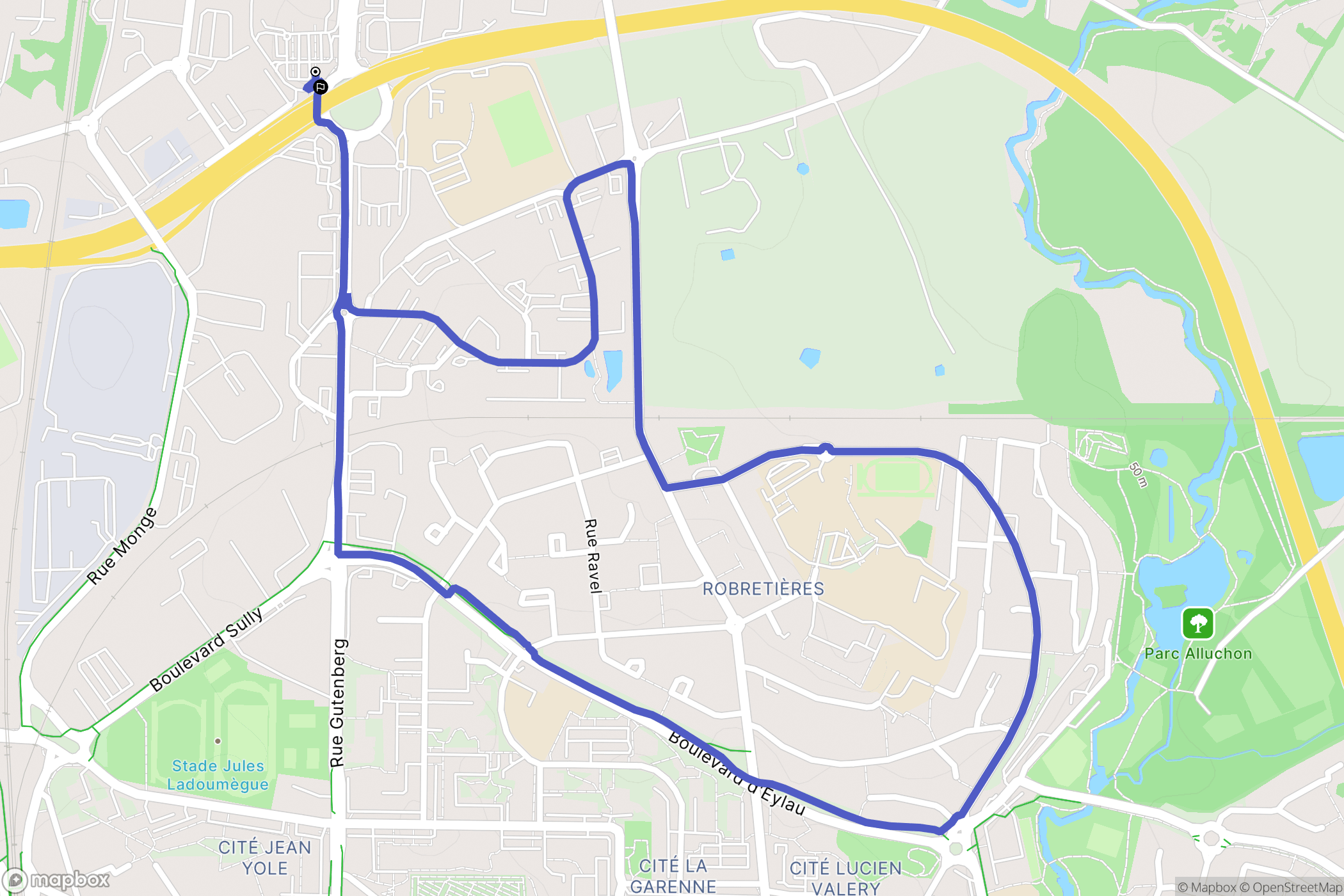 La Roche-sur-Yon : carte du parcours de randonnée - France