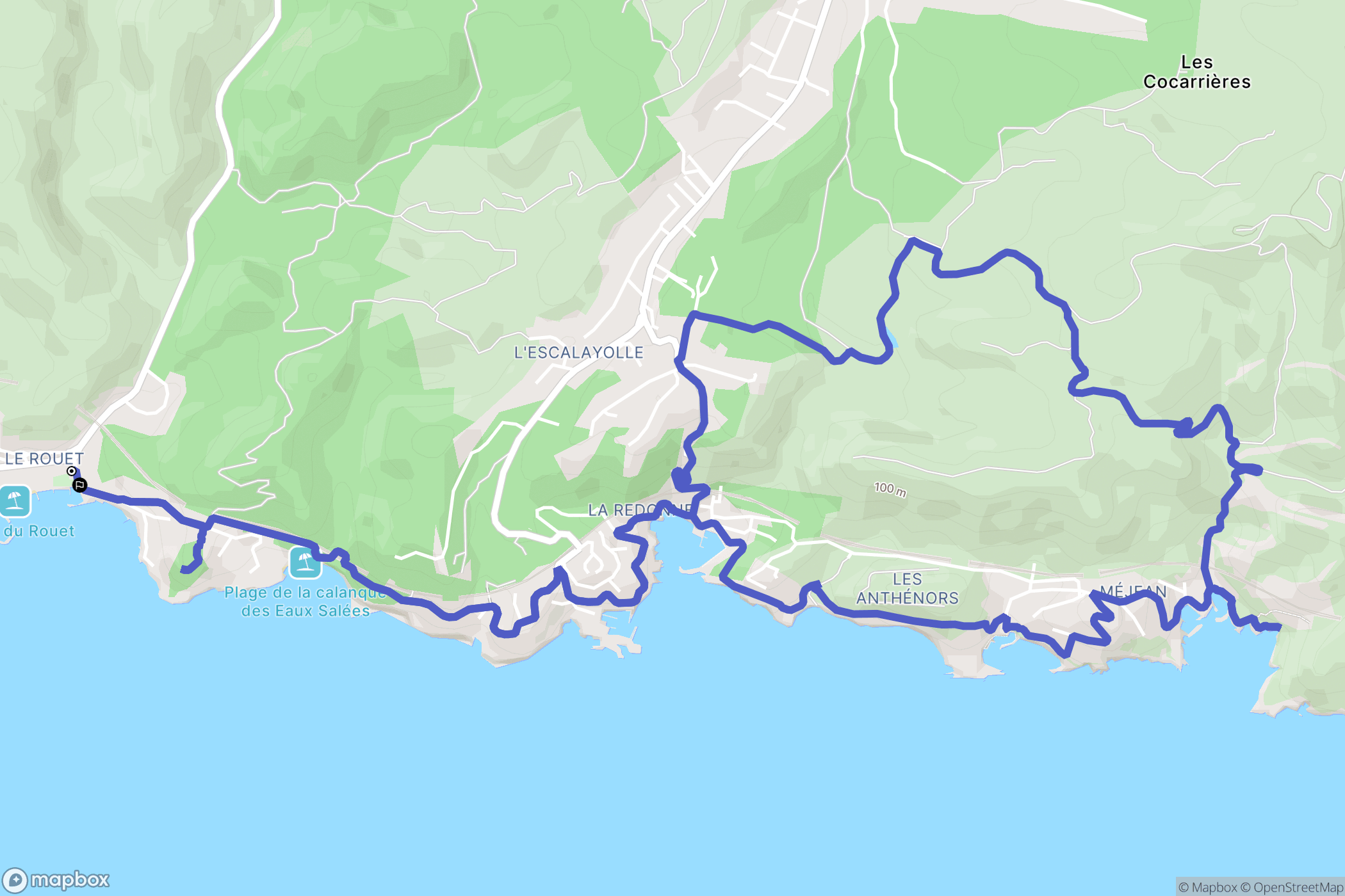 Carry-le-Rouet : carte du parcours de randonnée - France