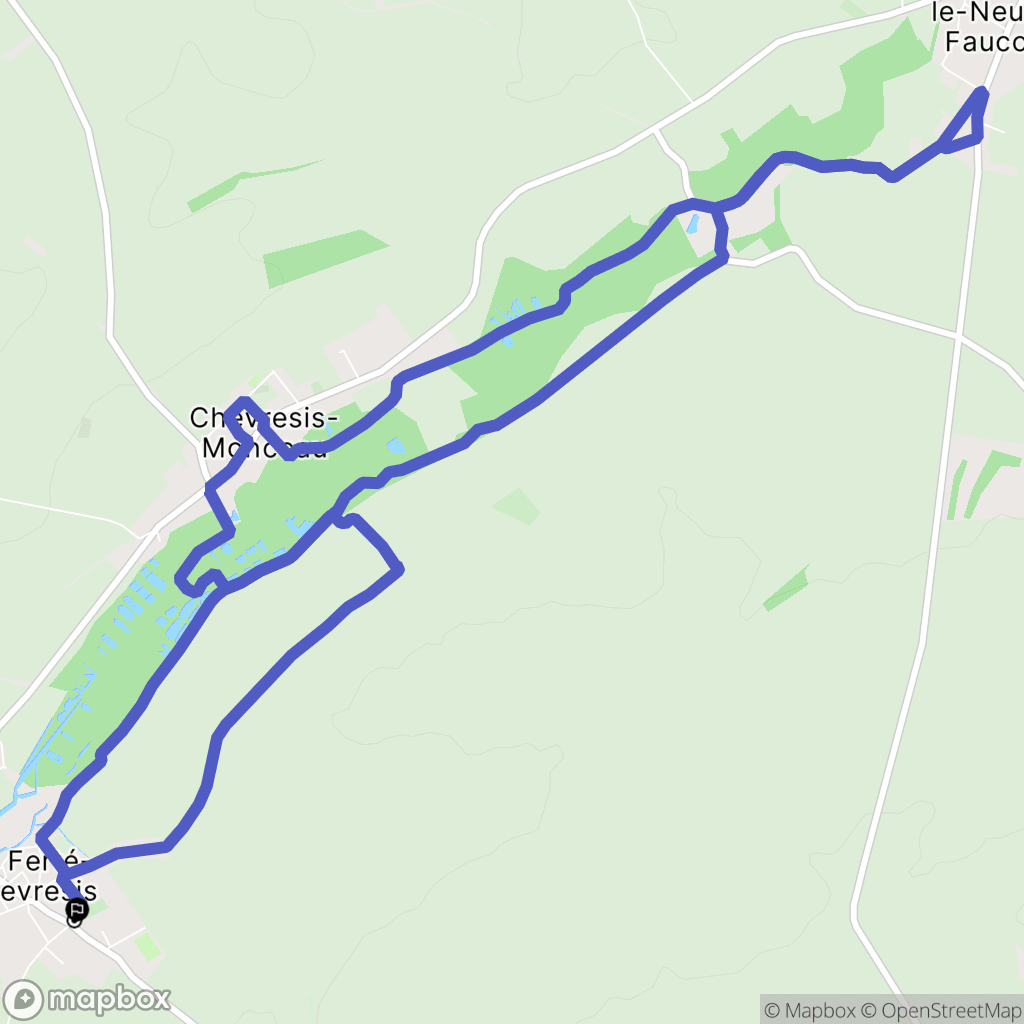 La Ferté-Chevresis : carte du parcours de randonnée - France