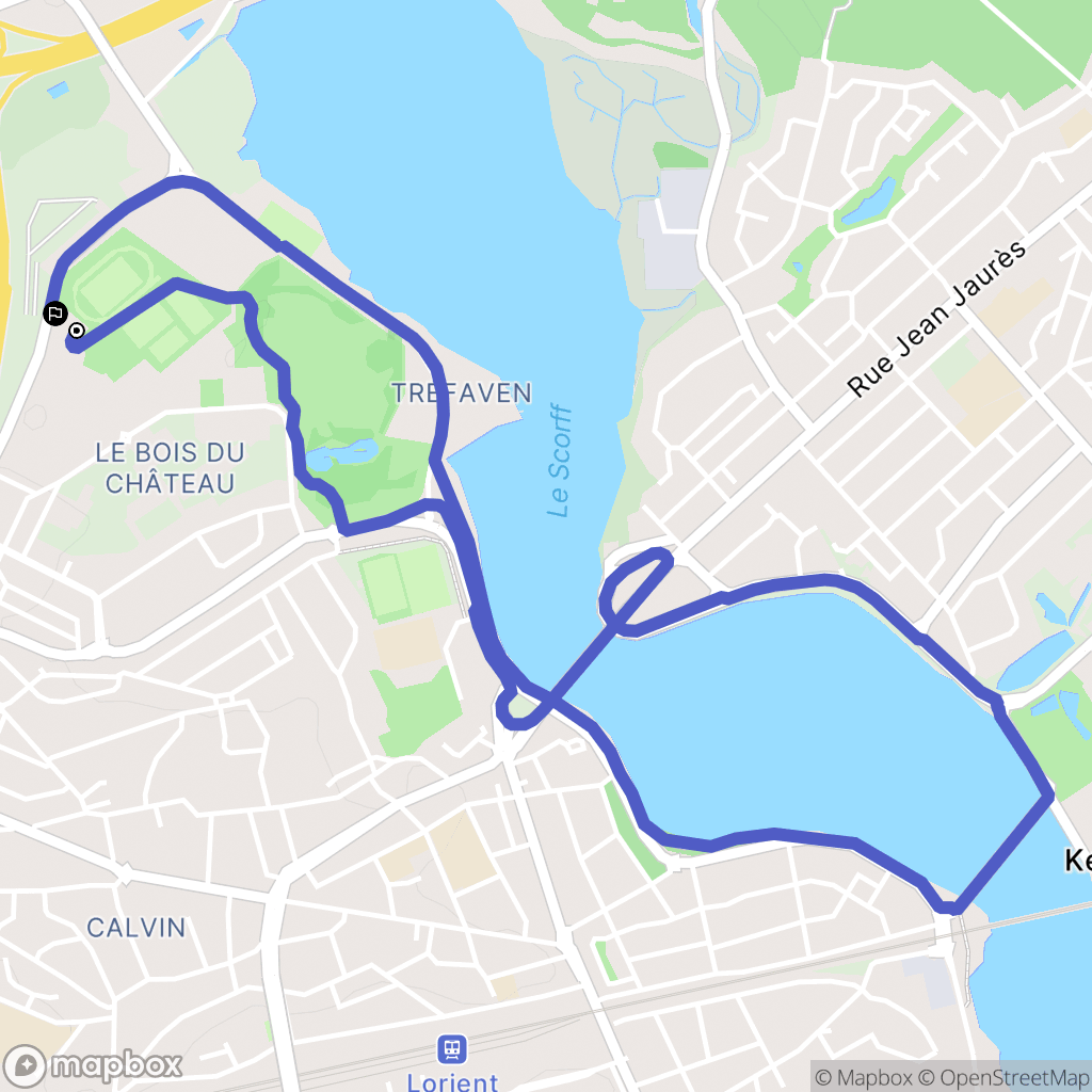 Lorient : carte du parcours de randonnée - France