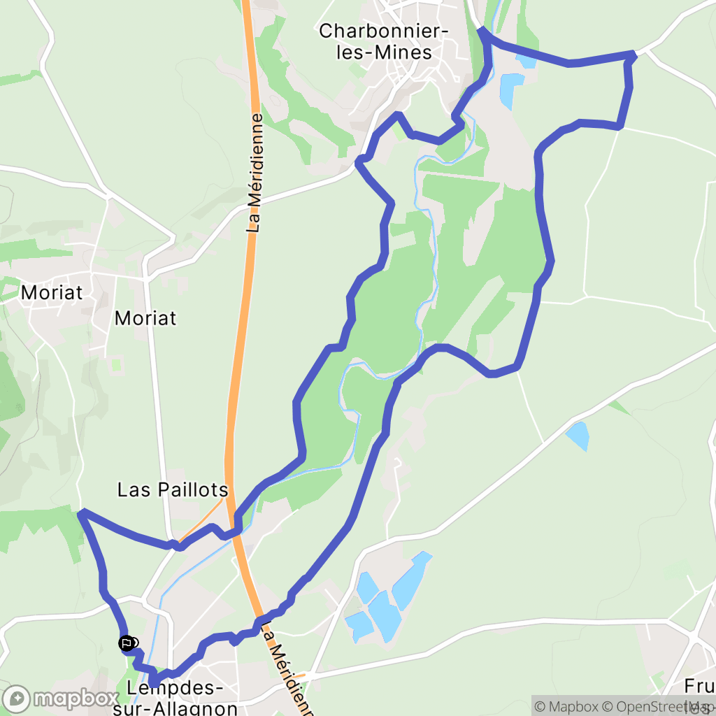Lempdes-sur-Allagnon : carte du parcours de randonnée - France