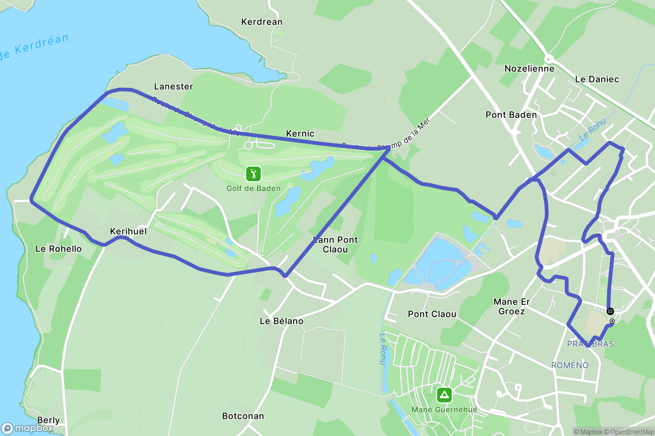 Baden : carte du parcours de randonnée - France