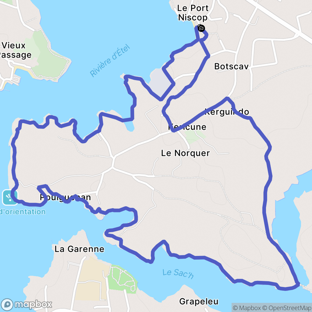 Belz : carte du parcours de randonnée - France