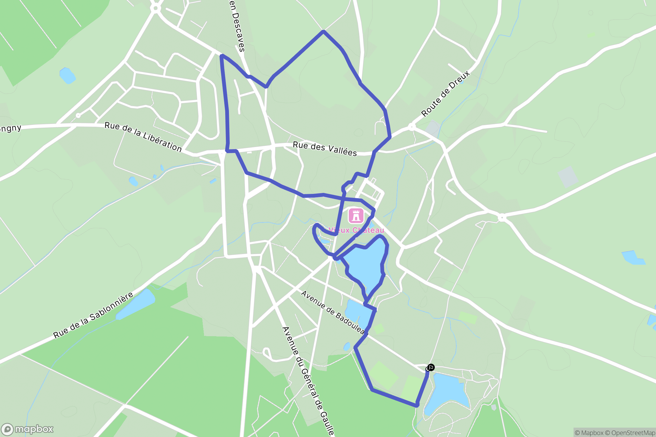 Senonches : carte du parcours de randonnée - France