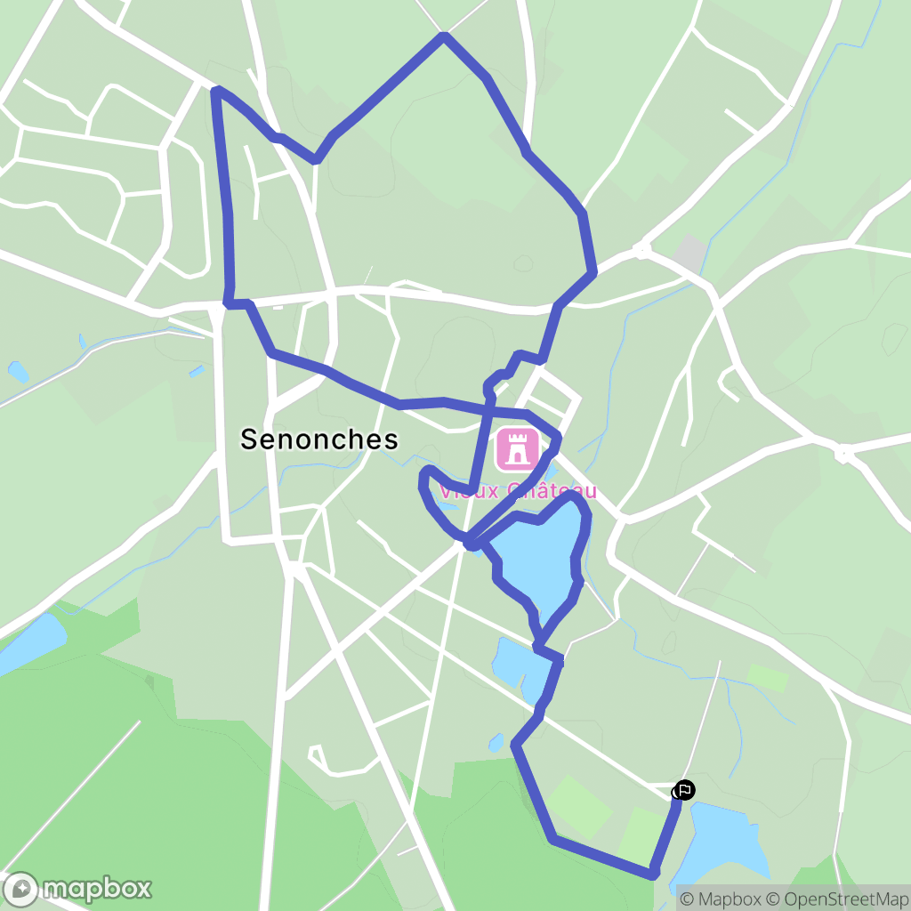 Senonches : carte du parcours de randonnée - France