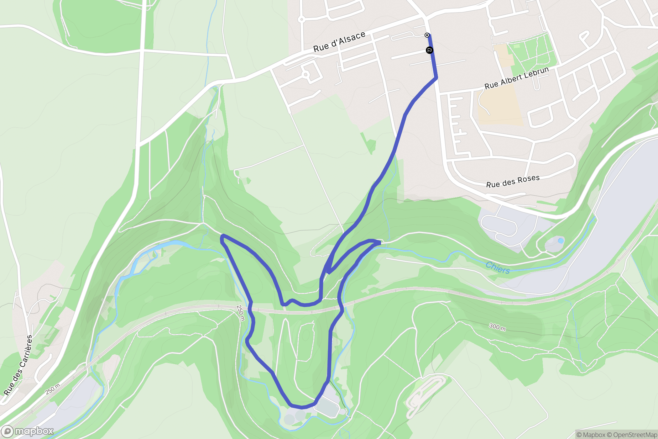 Lexy : carte du parcours de randonnée - France