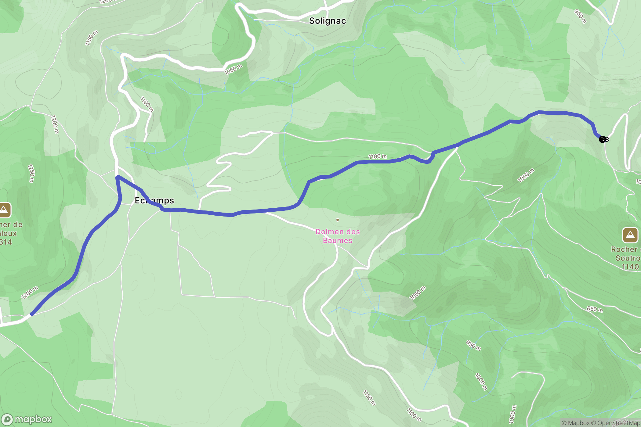 Arcens : carte du parcours de randonnée - France
