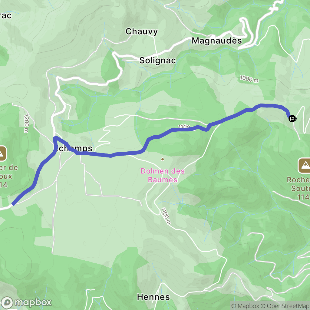 Arcens : carte du parcours de randonnée - France