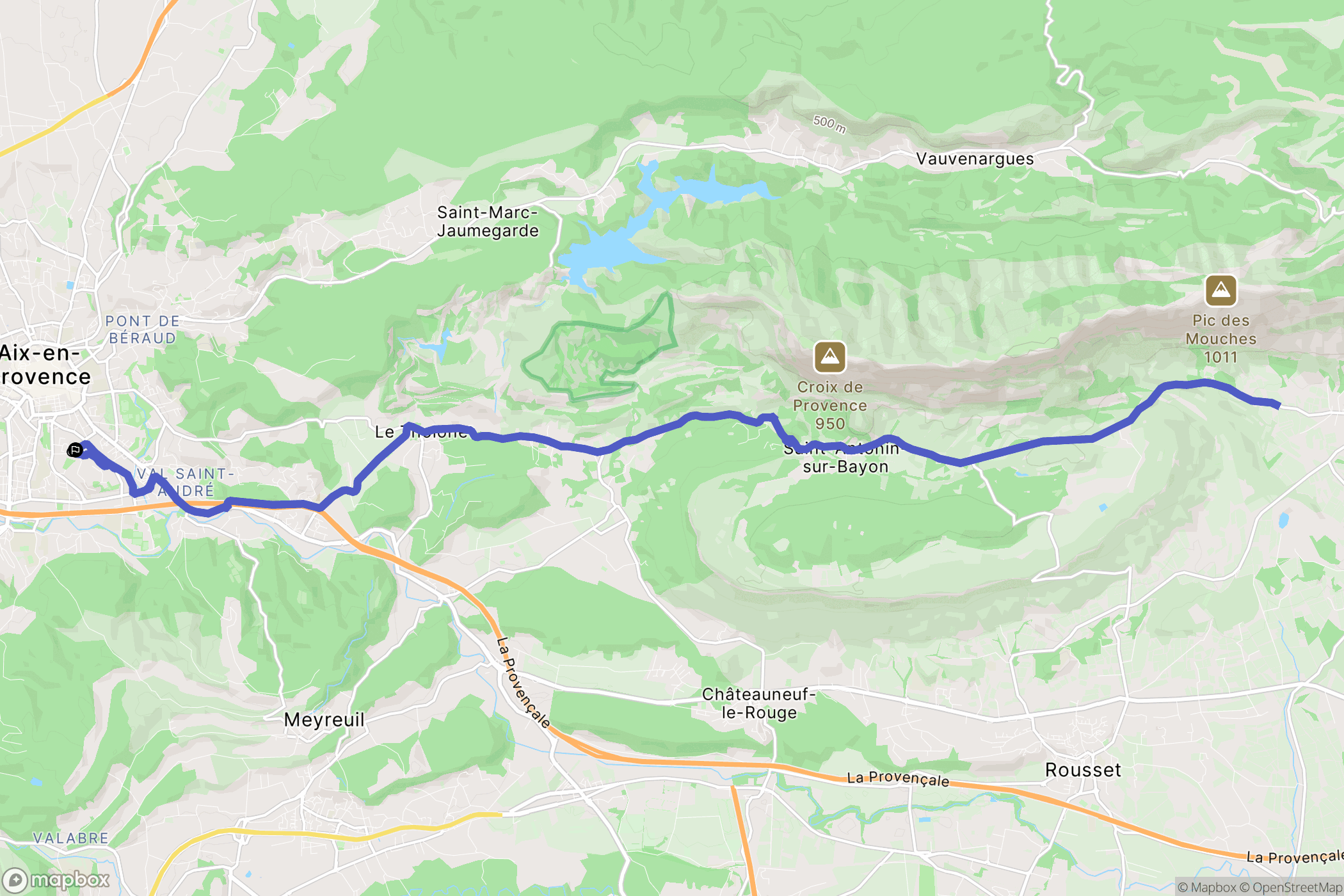 Cuques : carte du parcours de randonnée - France