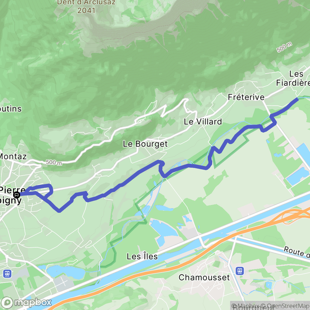 Saint-Pierre-d'Albigny : carte du parcours de randonnée - France
