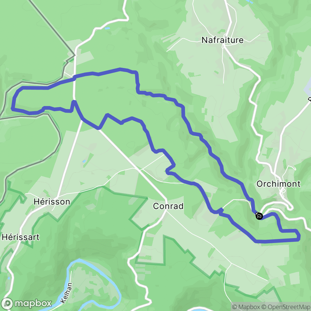 Orchimont : carte du parcours de randonnée - Belgium