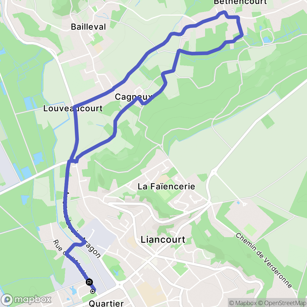 Liancourt : carte du parcours de randonnée - France
