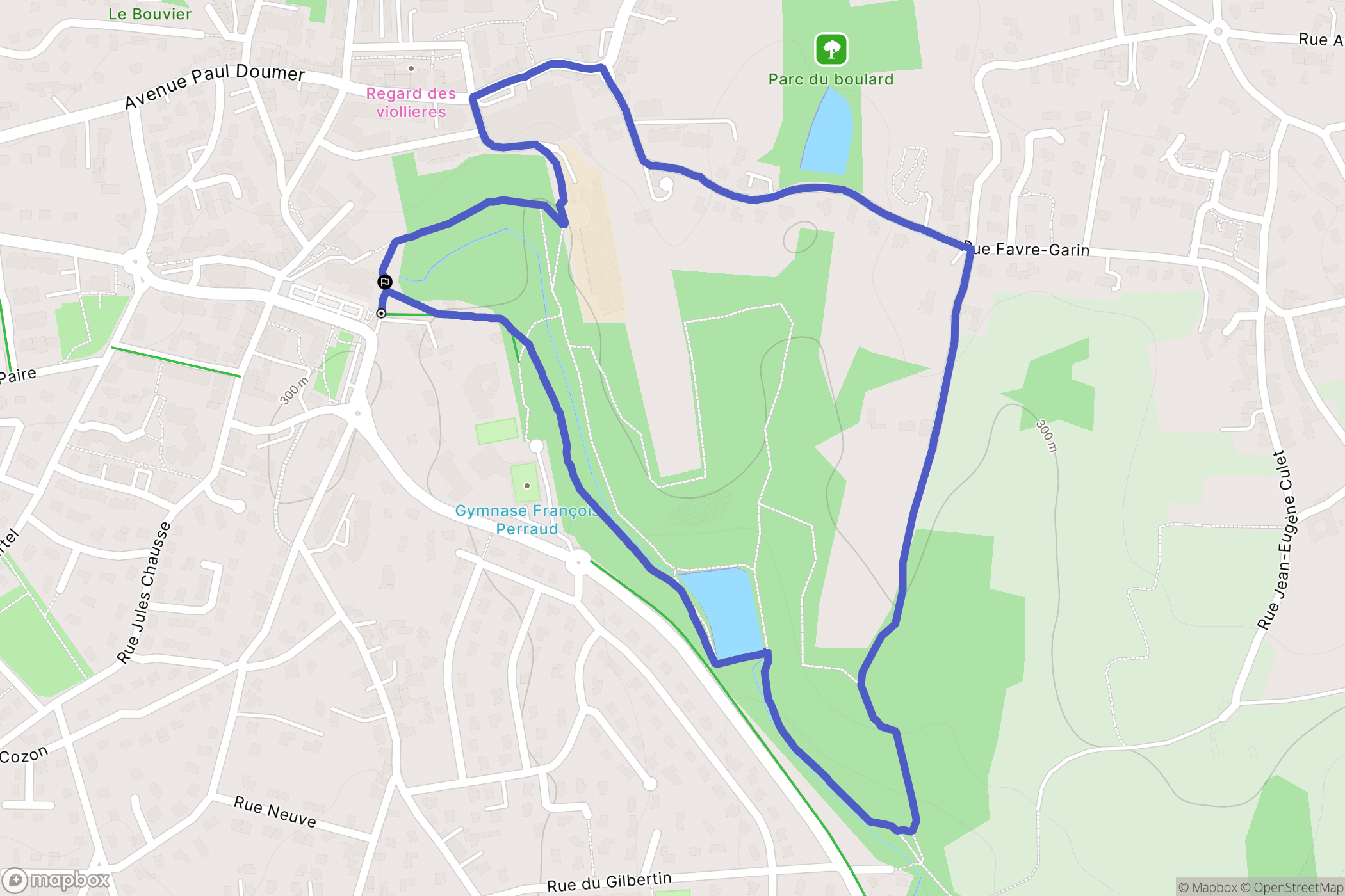 Chaponost : carte du parcours de randonnée - France