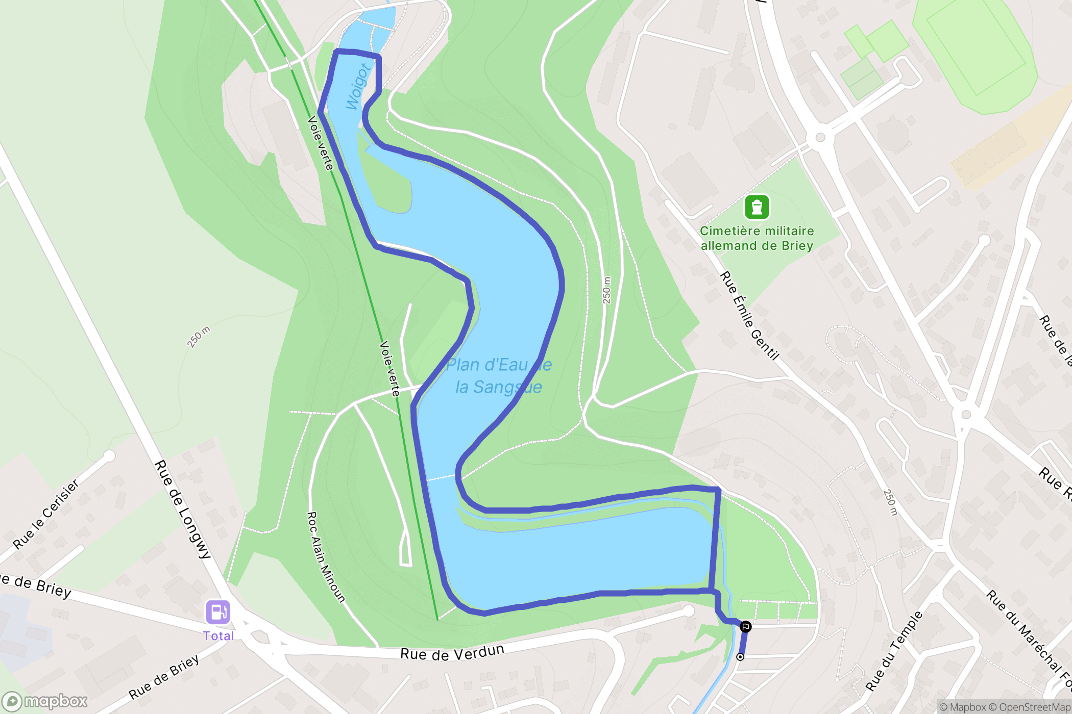 Briey : carte du parcours de randonnée - France