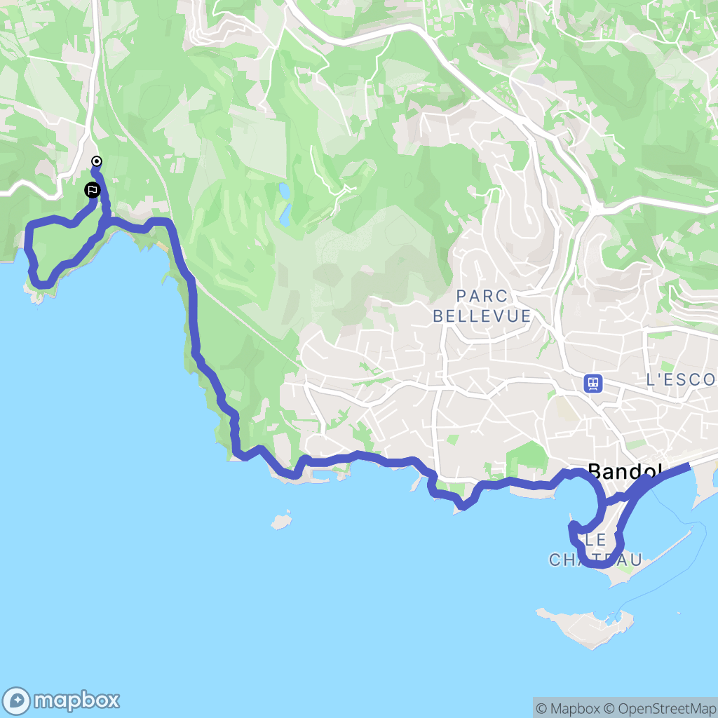 Saint-Cyr-sur-Mer : carte du parcours de randonnée - France