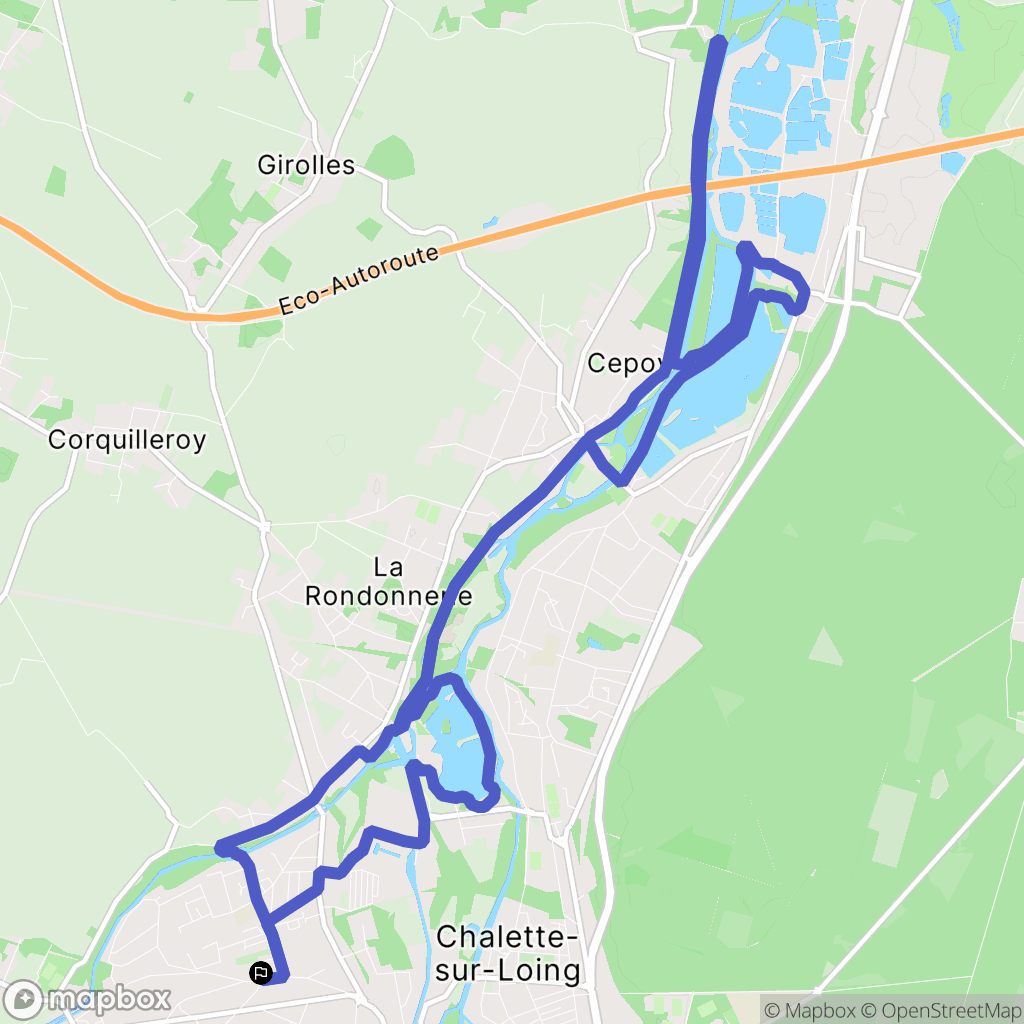 Châlette-sur-Loing : carte du parcours de randonnée - France