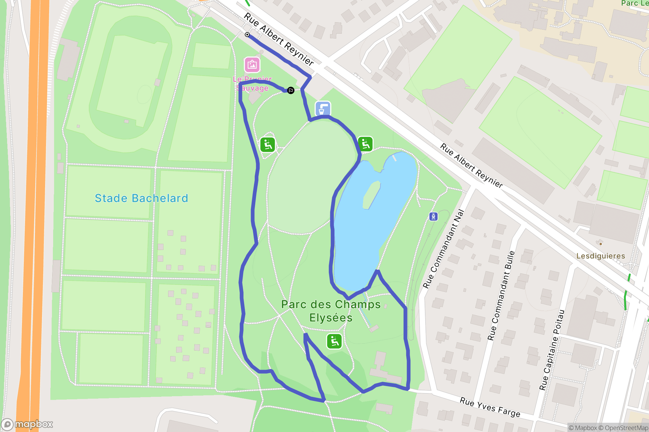 Grenoble : carte du parcours de randonnée - France