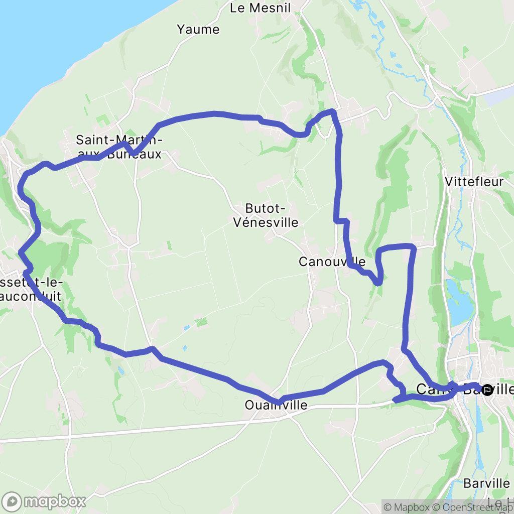 Cany-Barville : carte du parcours de randonnée - France