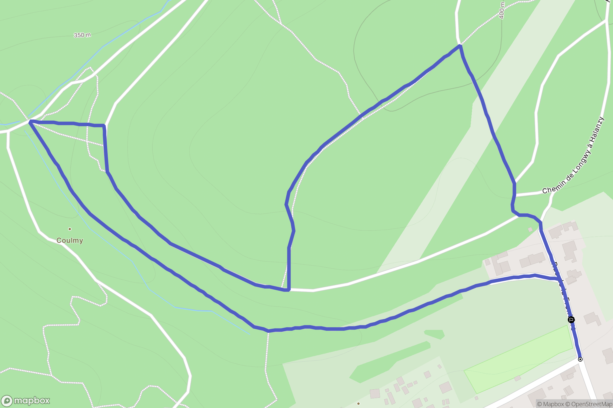 Longwy : carte du parcours de randonnée - France