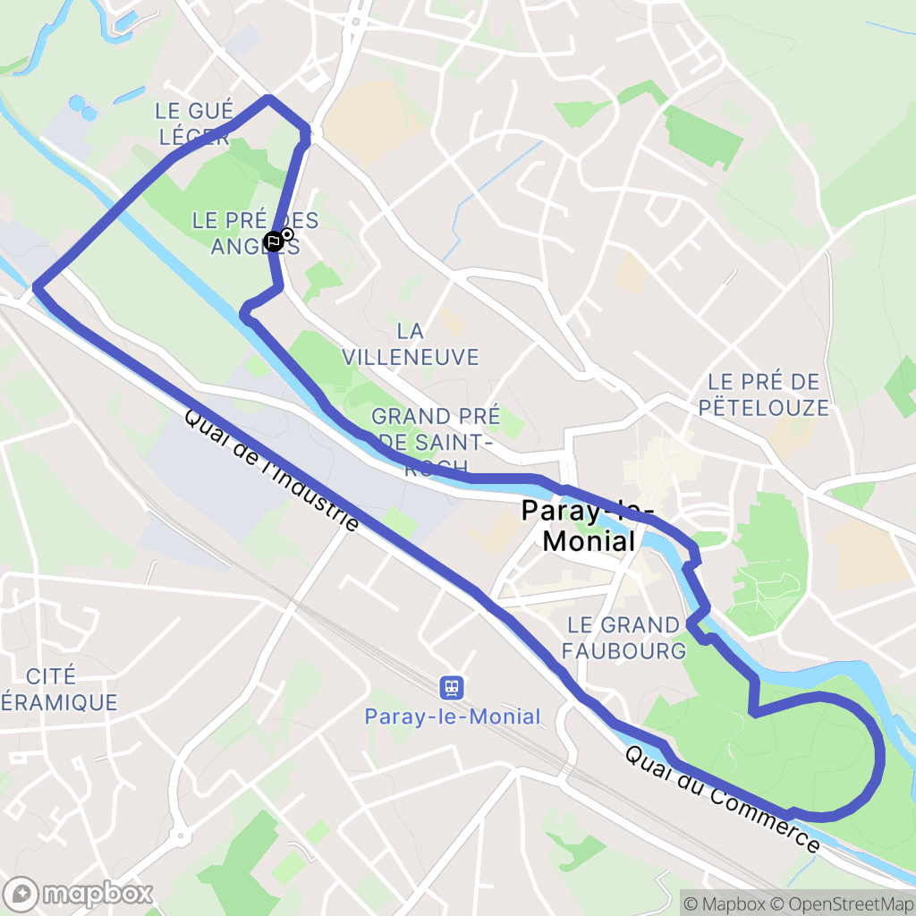 Paray-le-Monial : carte du parcours de randonnée - France