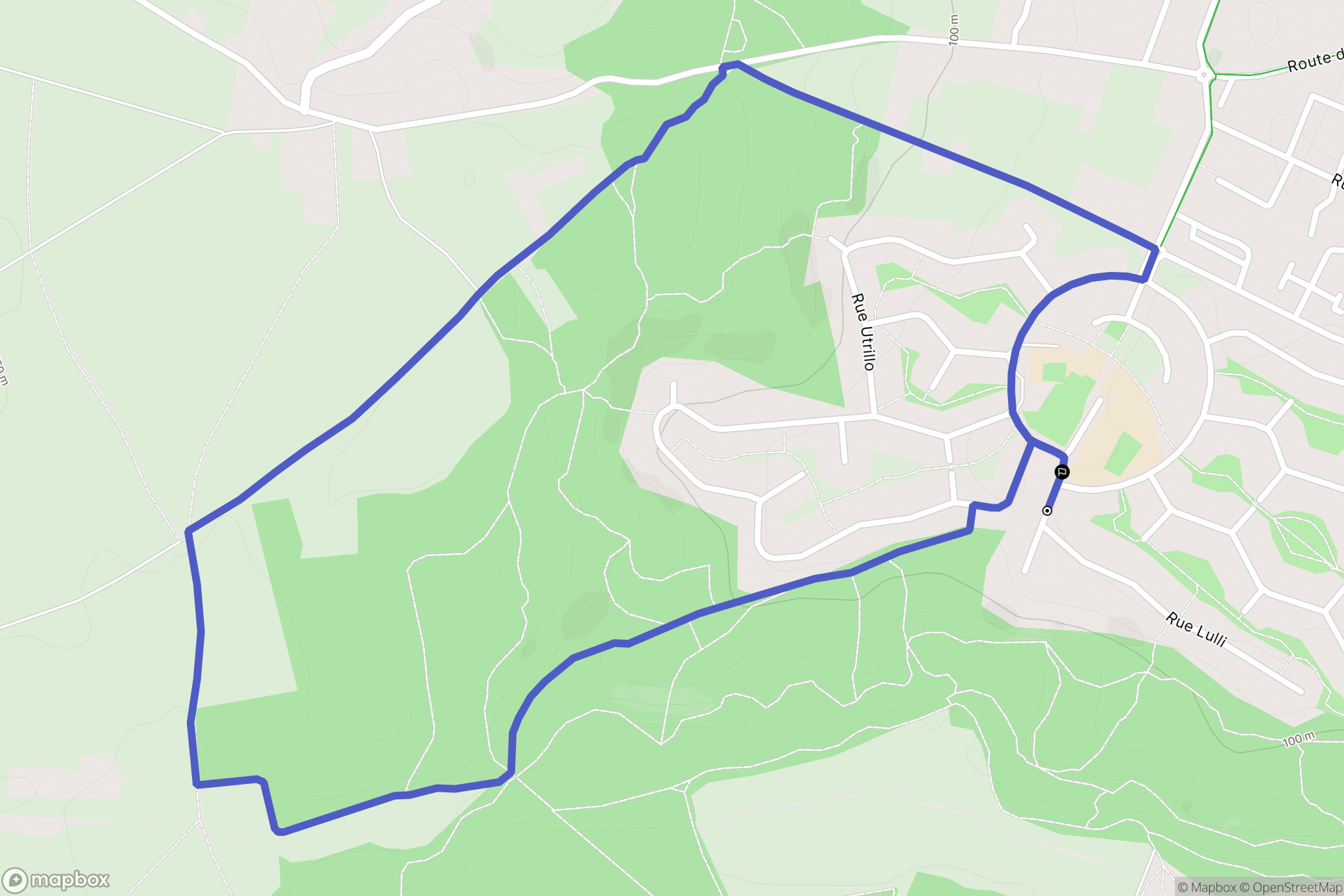 Étréchy : carte du parcours de randonnée - France