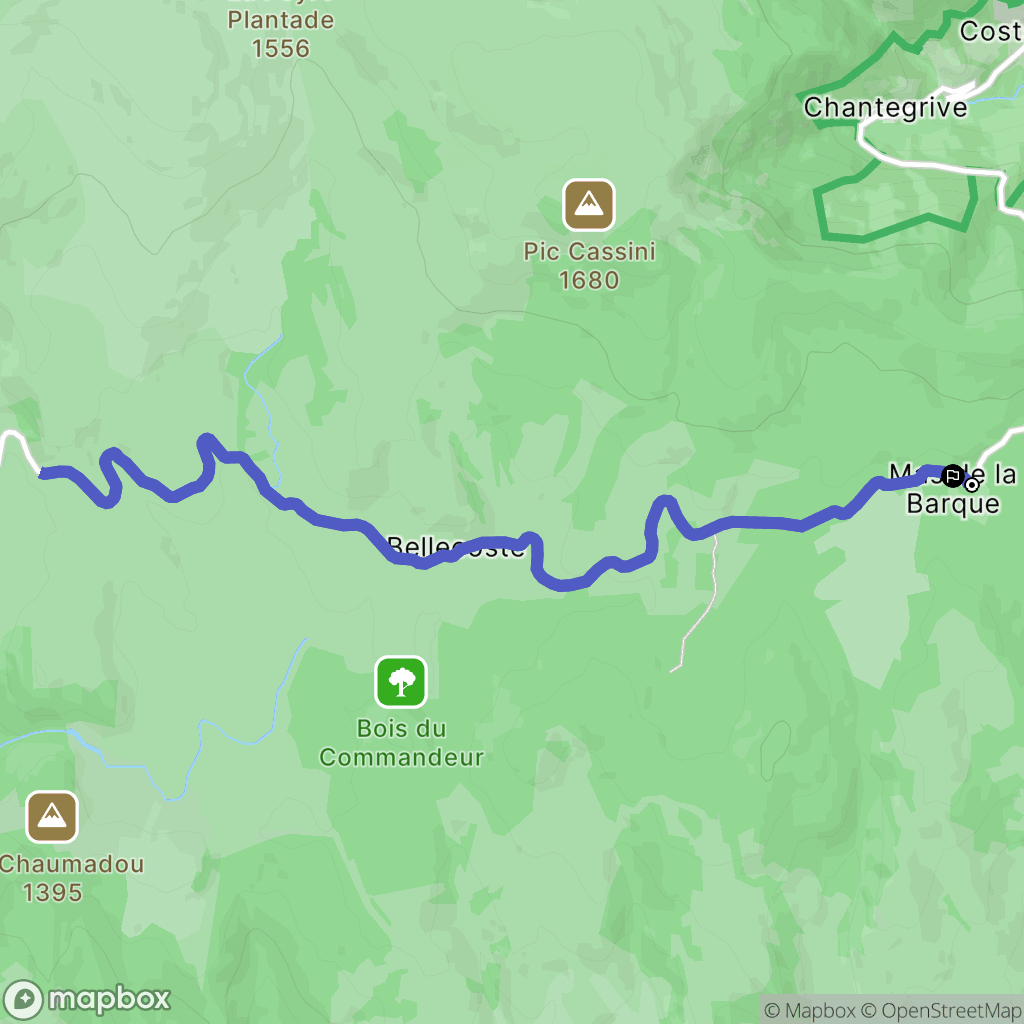 Pont-de-Montvert-Sud-Mont-Lozère : carte du parcours de randonnée - France