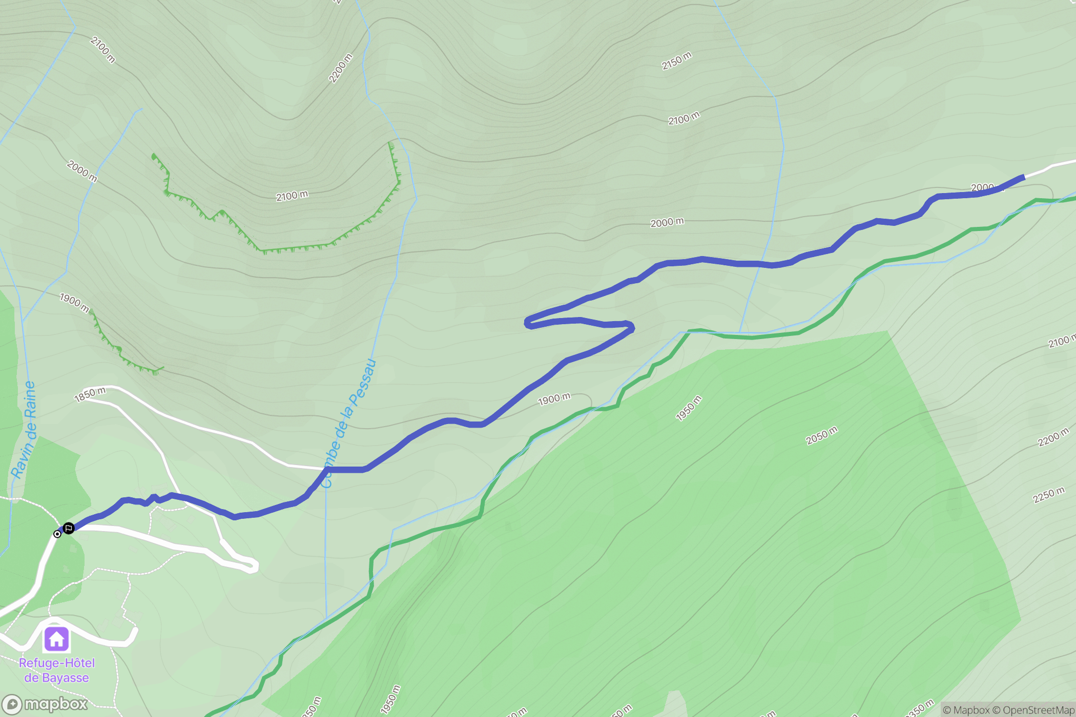 Uvernet-Fours : carte du parcours de randonnée - France