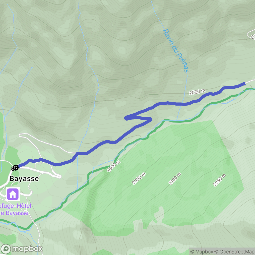 Uvernet-Fours : carte du parcours de randonnée - France