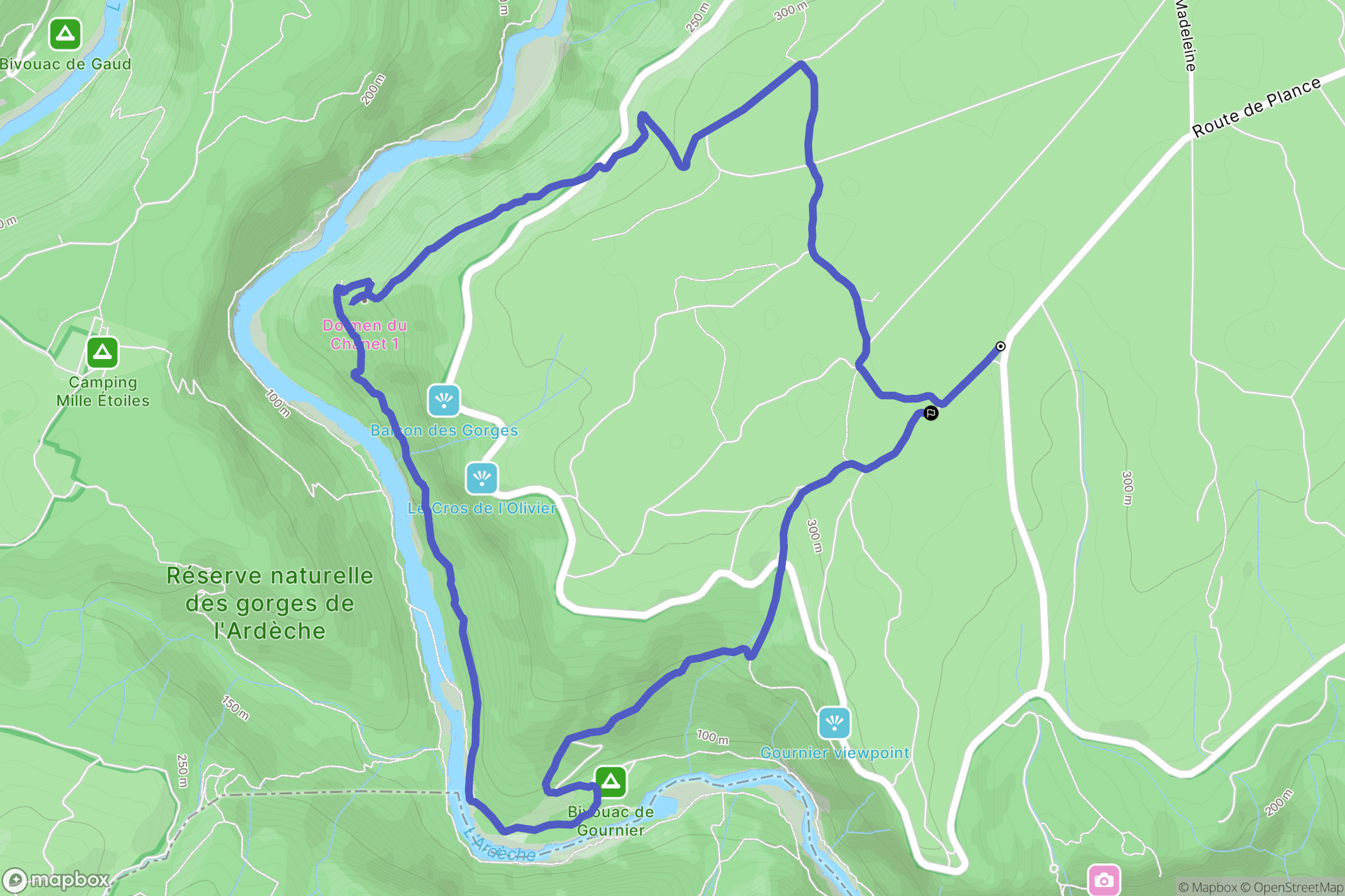 Saint-Remèze : carte du parcours de randonnée - France