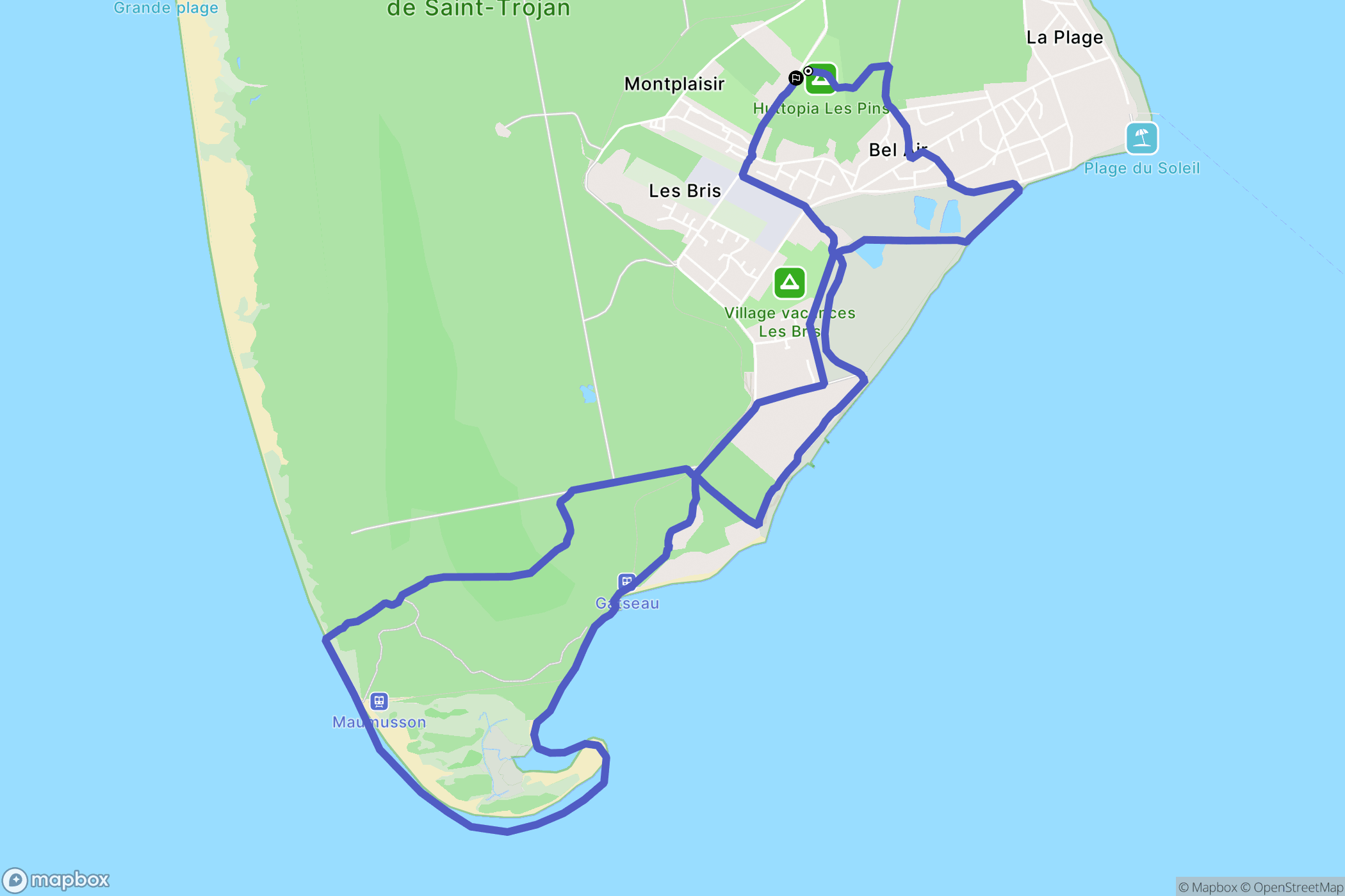 Saint-Trojan-les-Bains : carte du parcours de randonnée - France