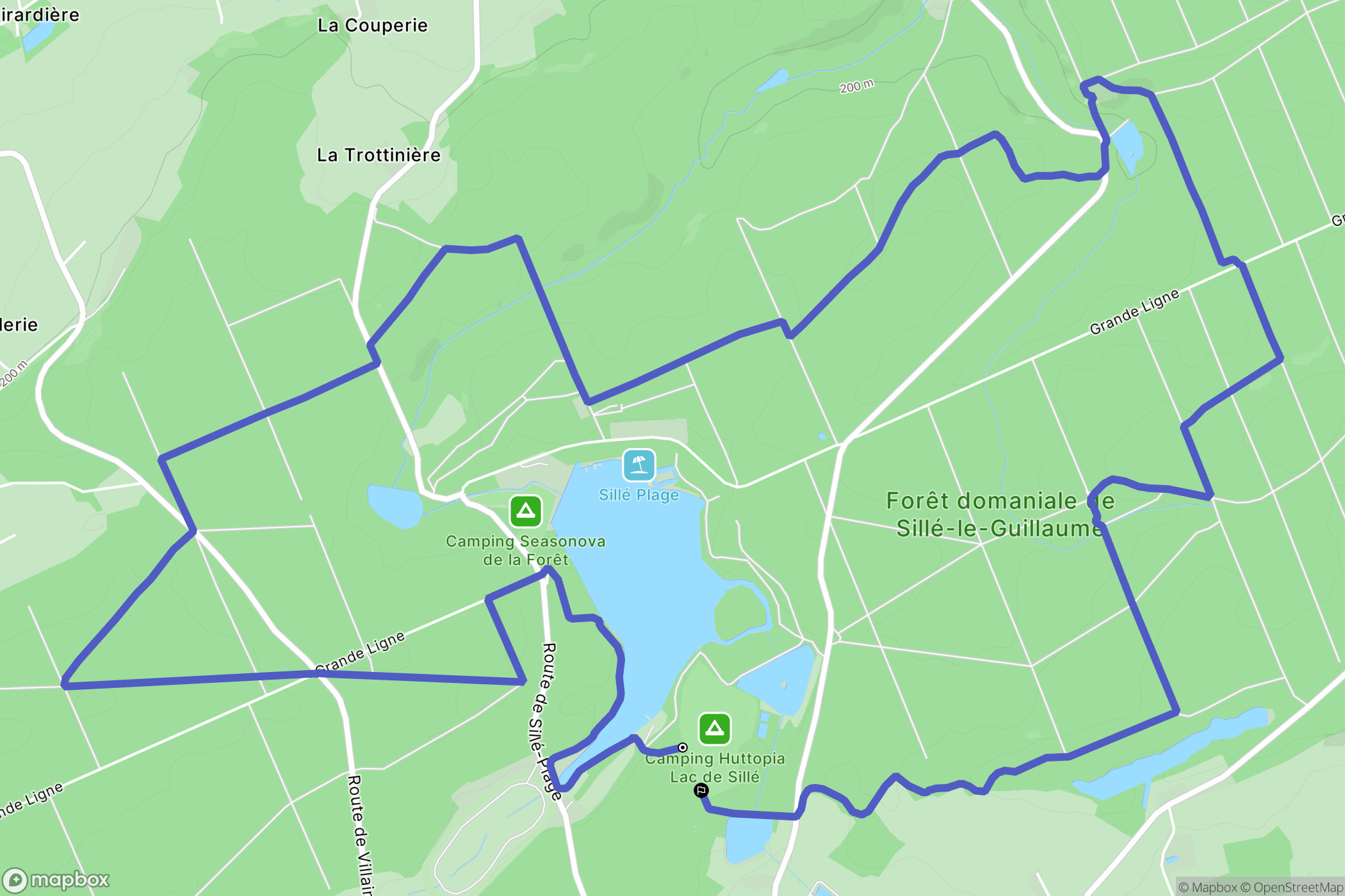 Sillé-le-Guillaume : carte du parcours de randonnée - France