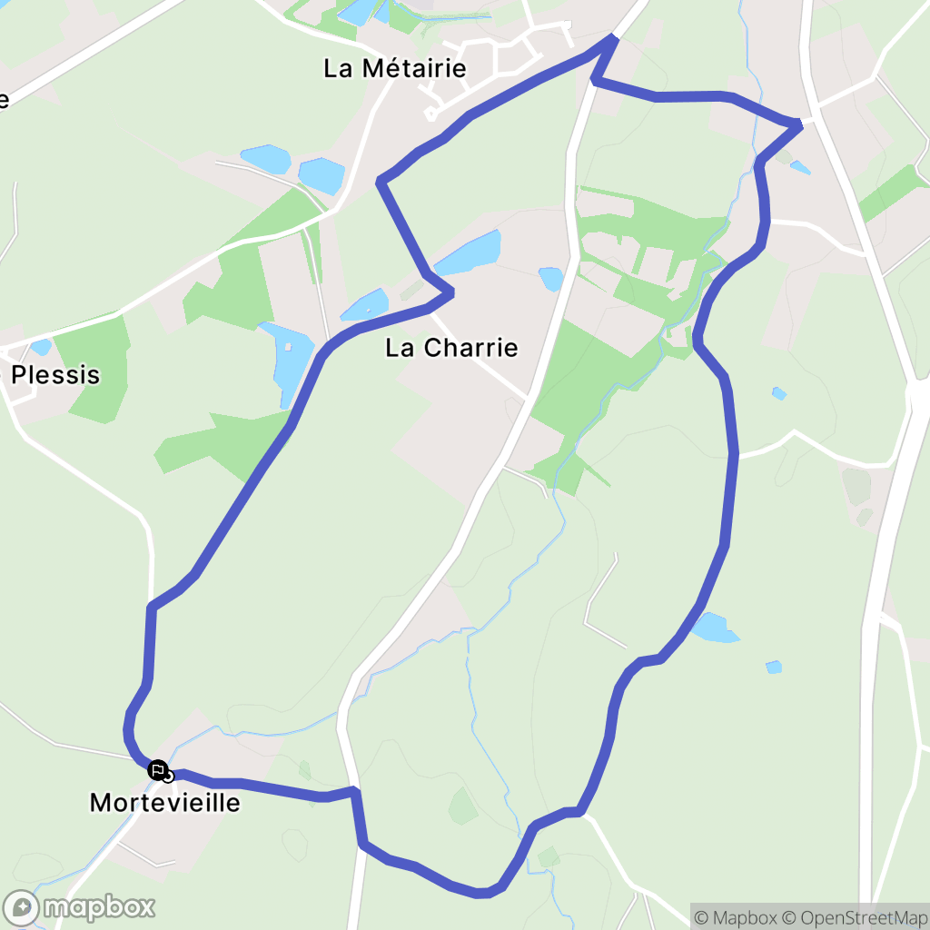 Aubigny-Les Clouzeaux : carte du parcours de randonnée - France